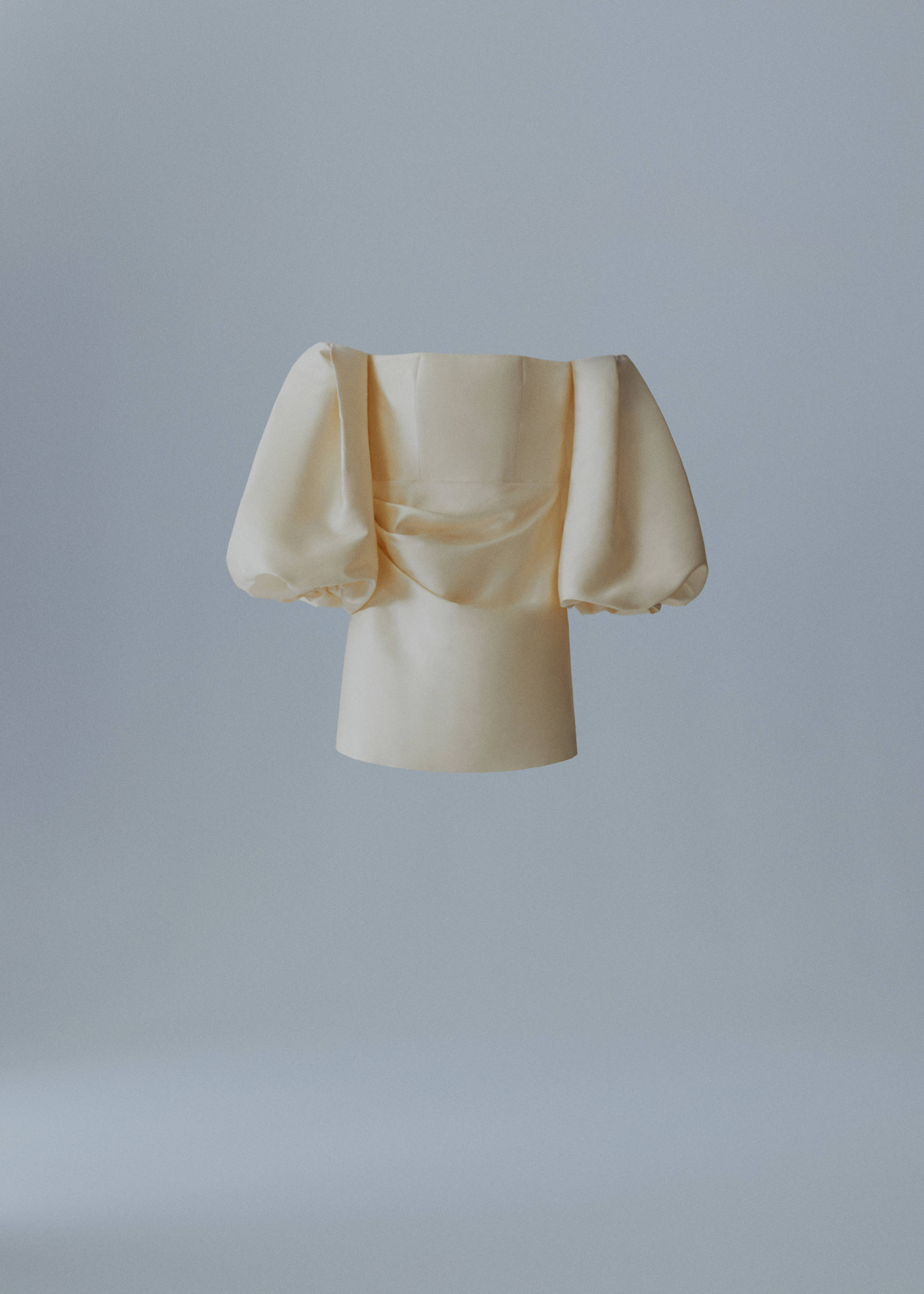 Robe satin manches bouffantes - Article sans modèle