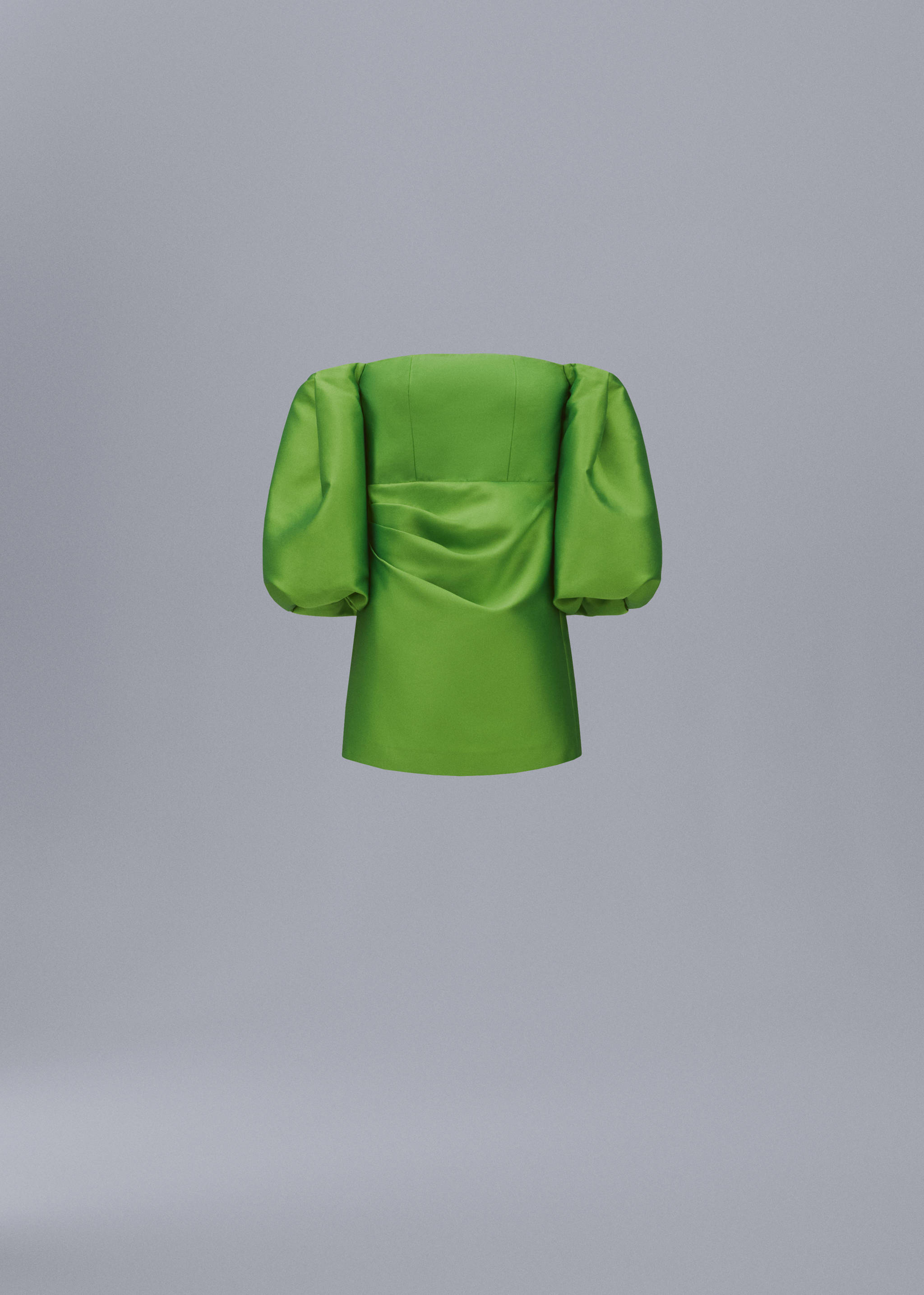 Robe satin manches bouffantes - Article sans modèle