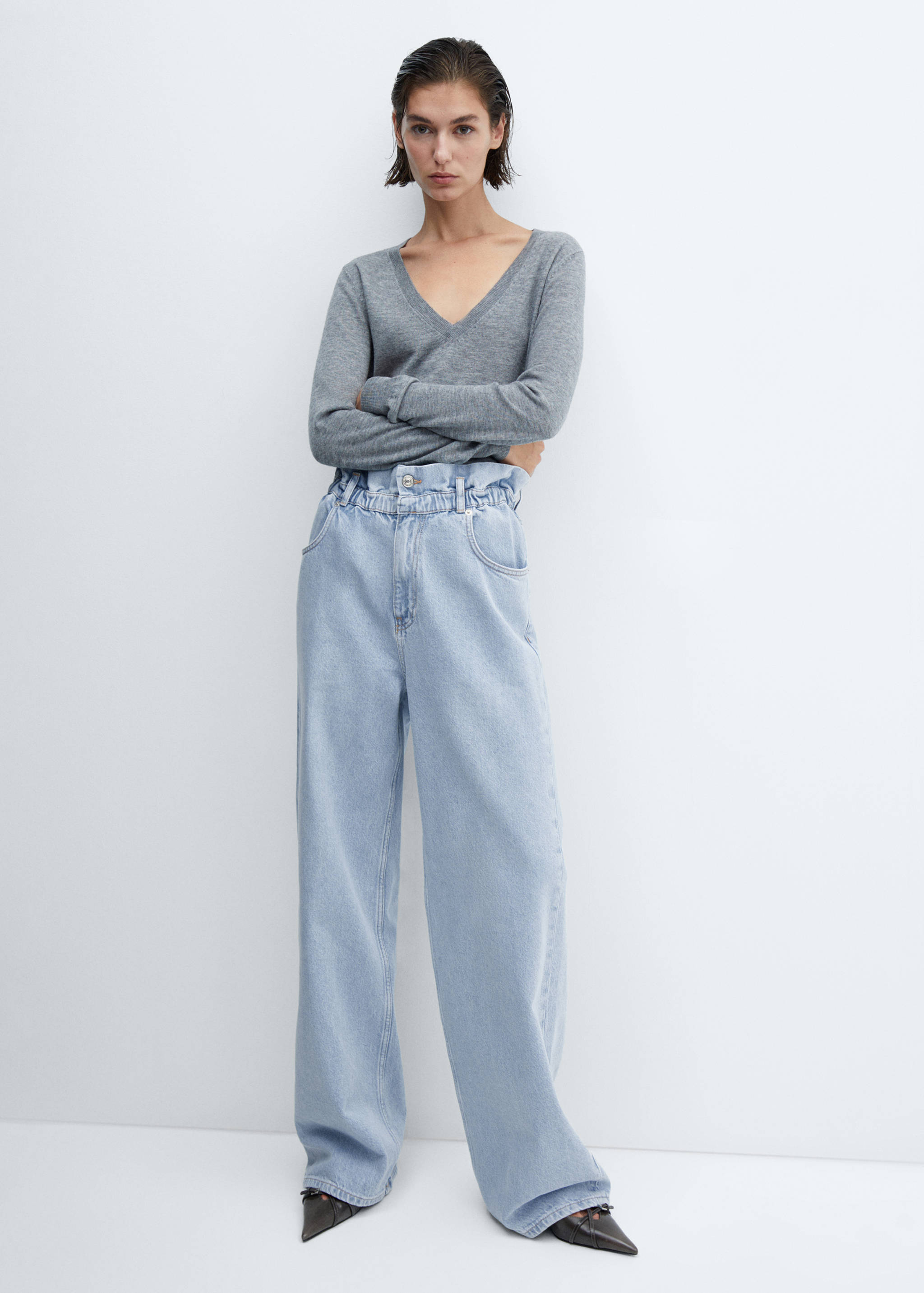 Waist straight Slouchy jeans - General plane