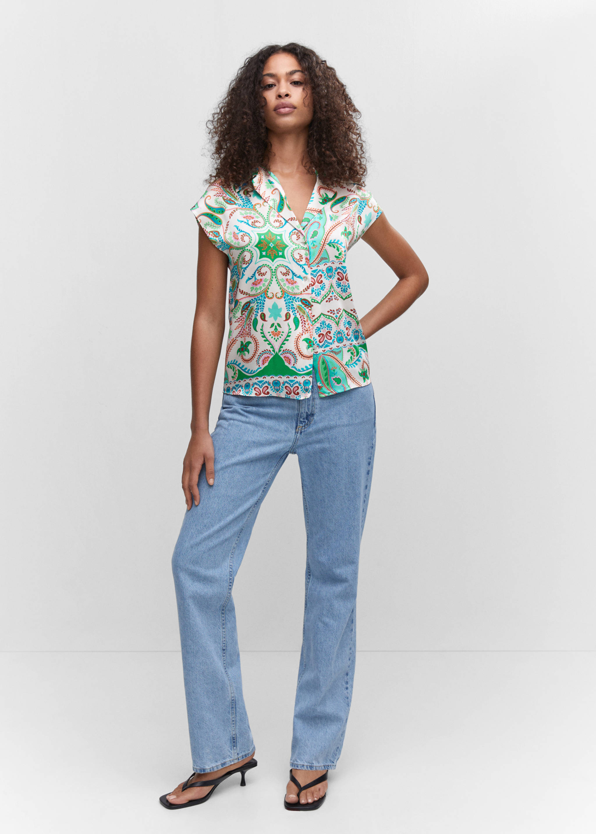 Chemise satinée imprimée - Plan général