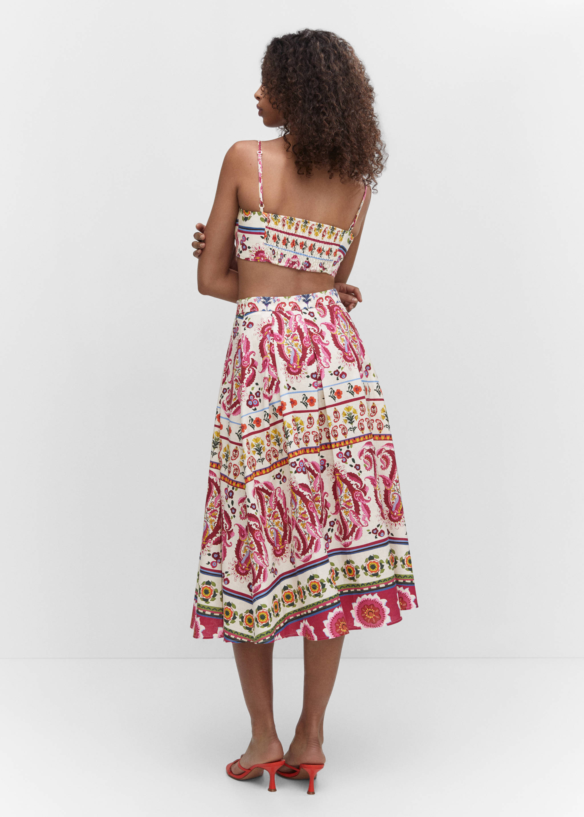 Printed linen-blend skirt - Reverse of the article