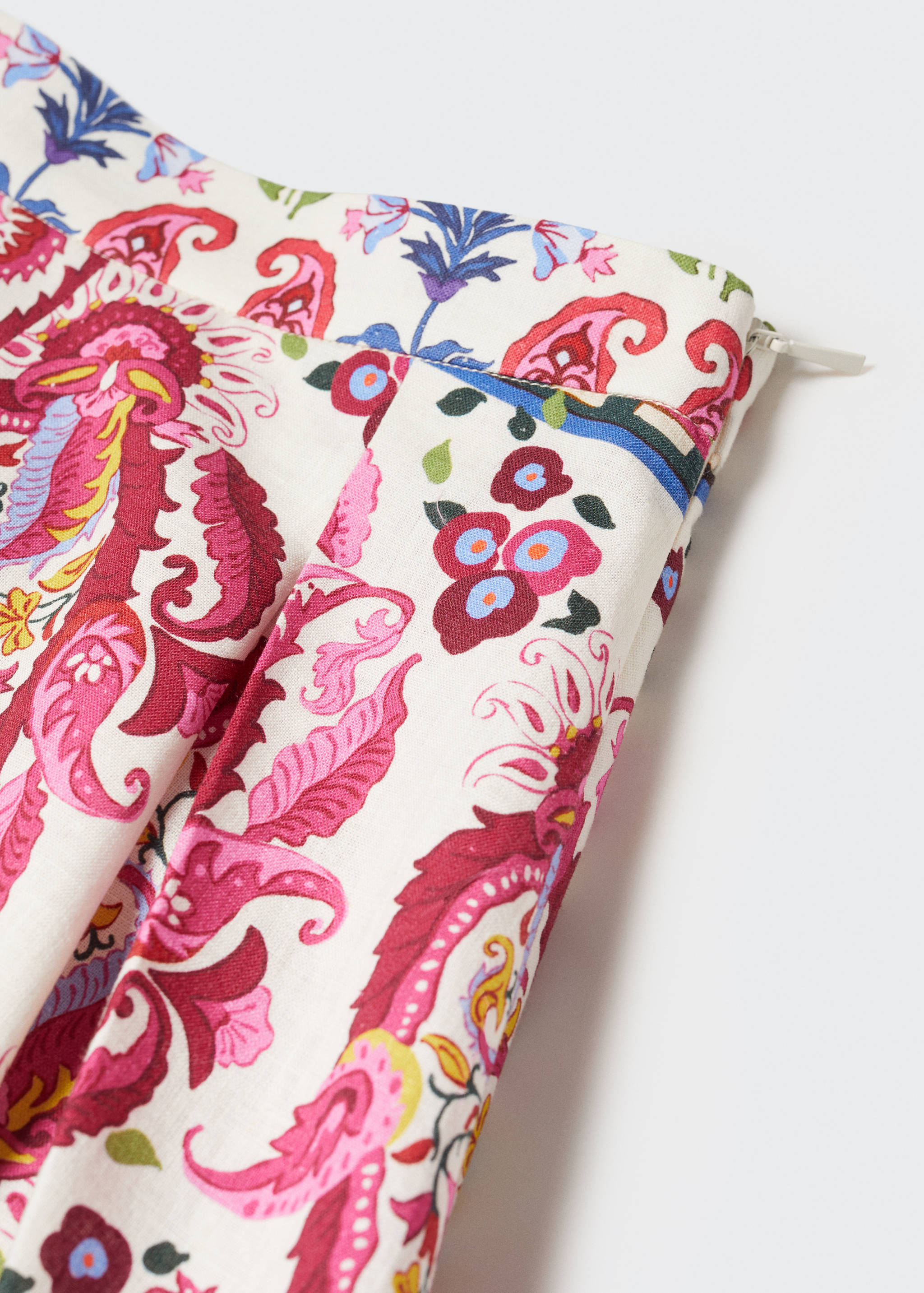 Printed linen-blend skirt - Details of the article 8