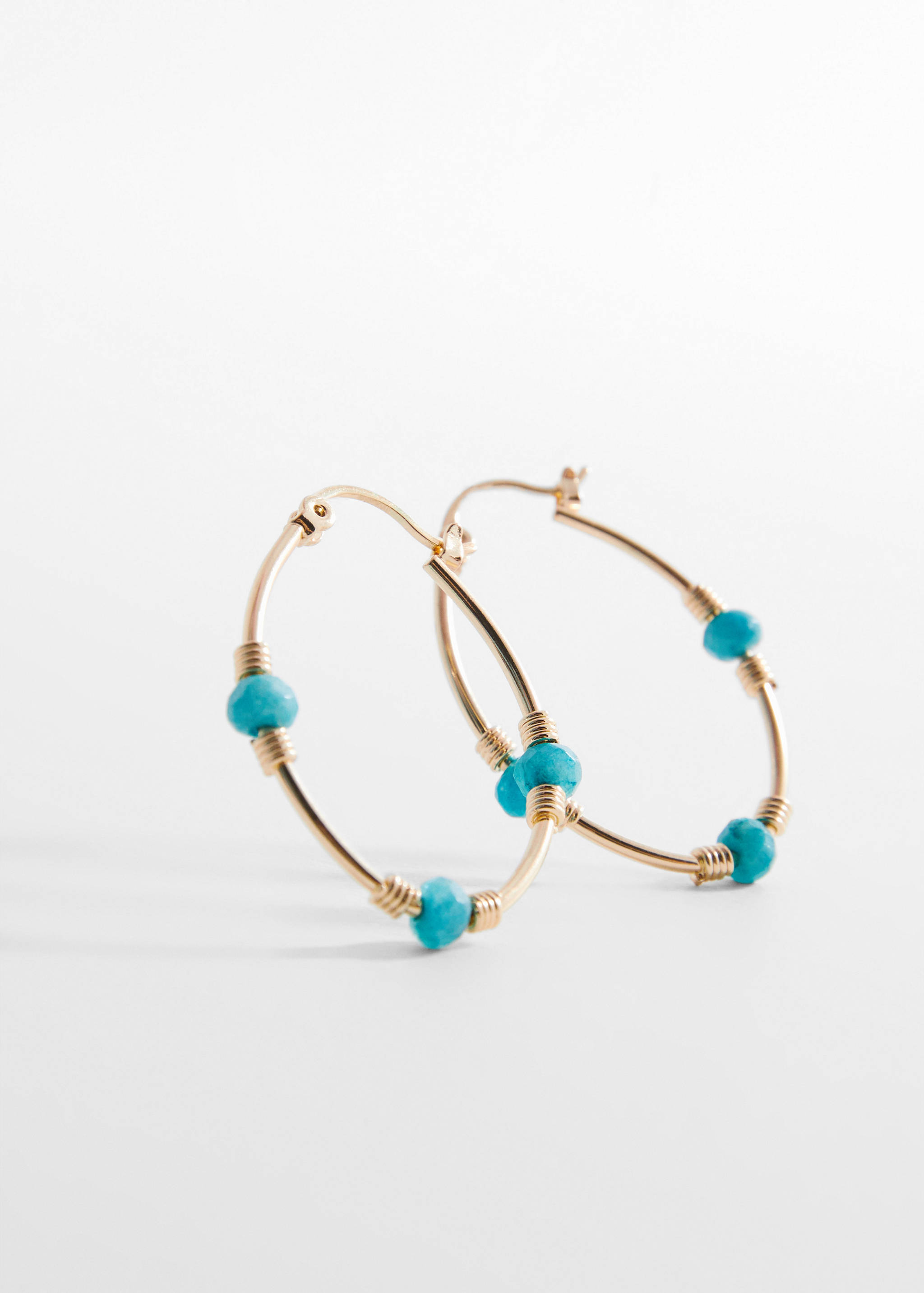 Stone hoop earrings - Medium plane