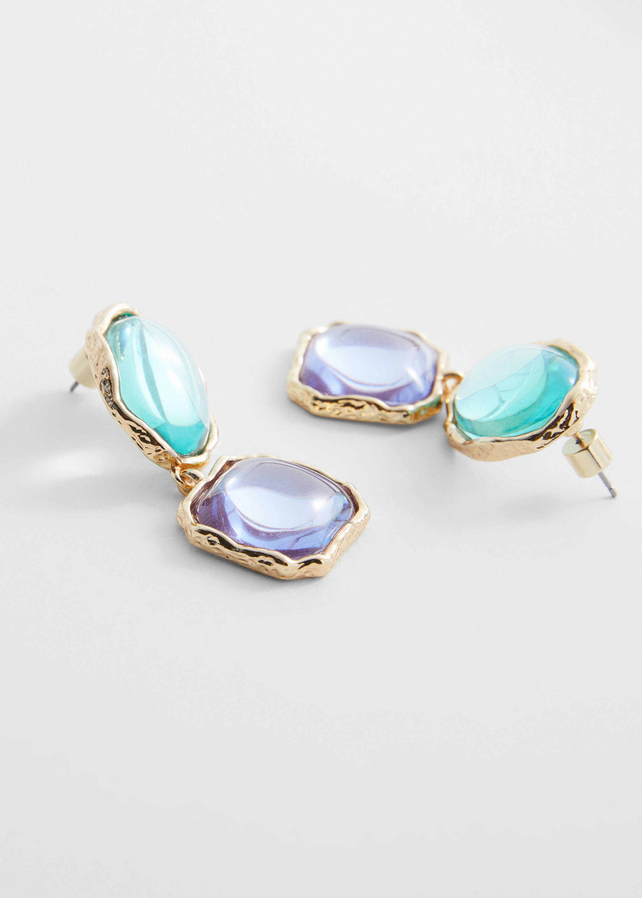 Boucles d’oreilles pierres combinées - Plan moyen