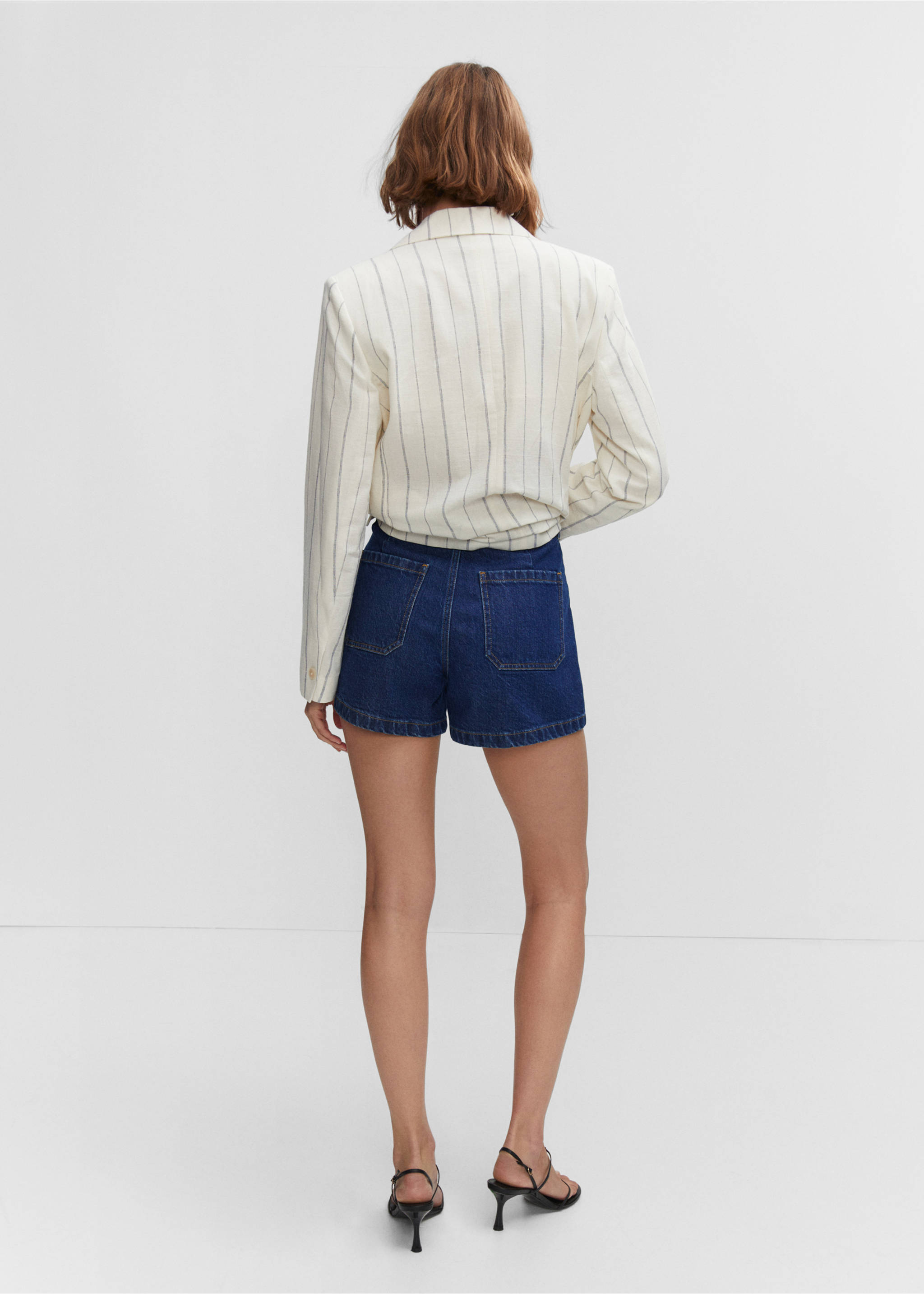 Short en jean poches - Verso de l’article, Bleu foncé. Ref: 57002880-00.