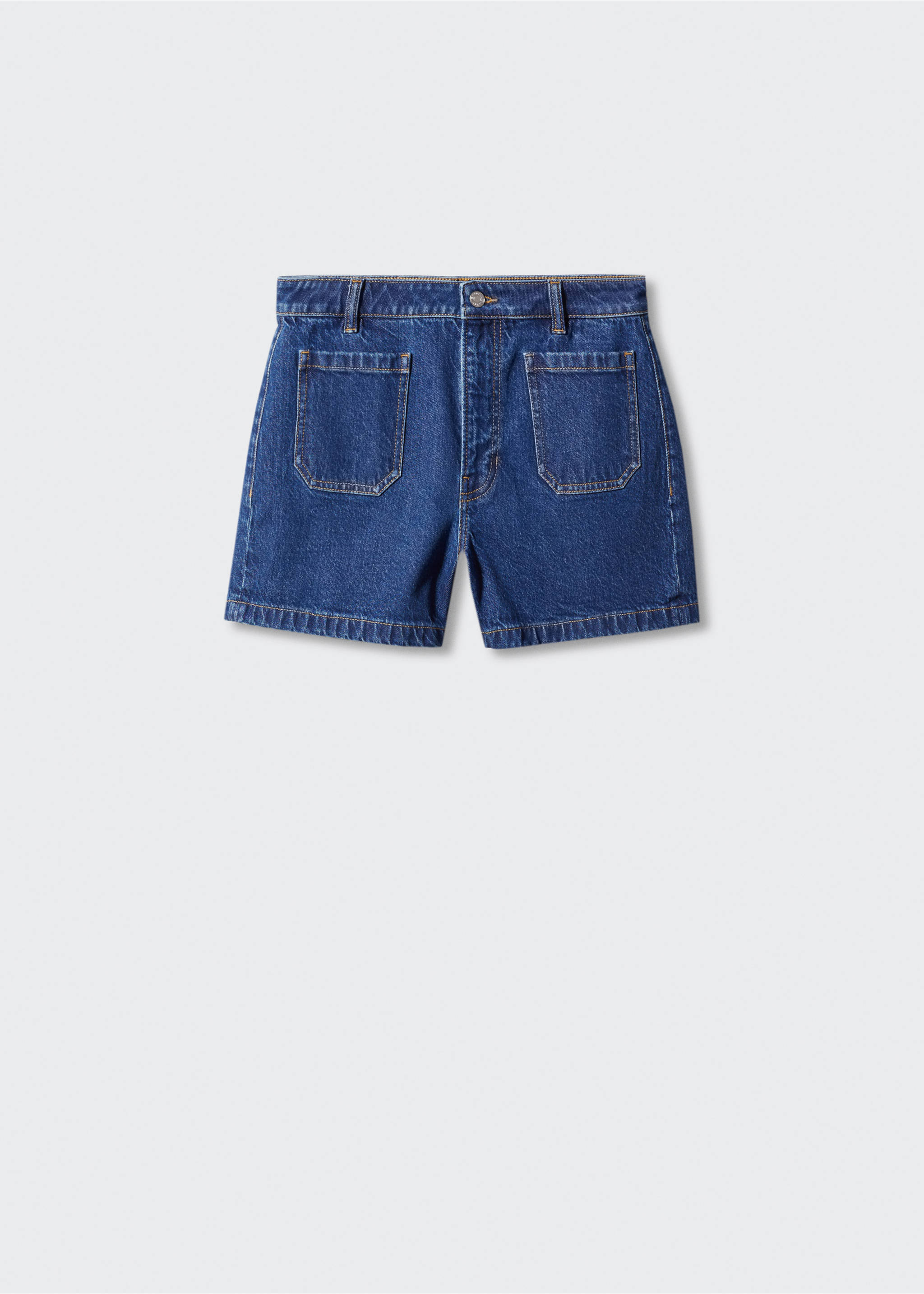 Short en jean poches - Article sans modèle, Bleu foncé. Ref: 57002880-00.