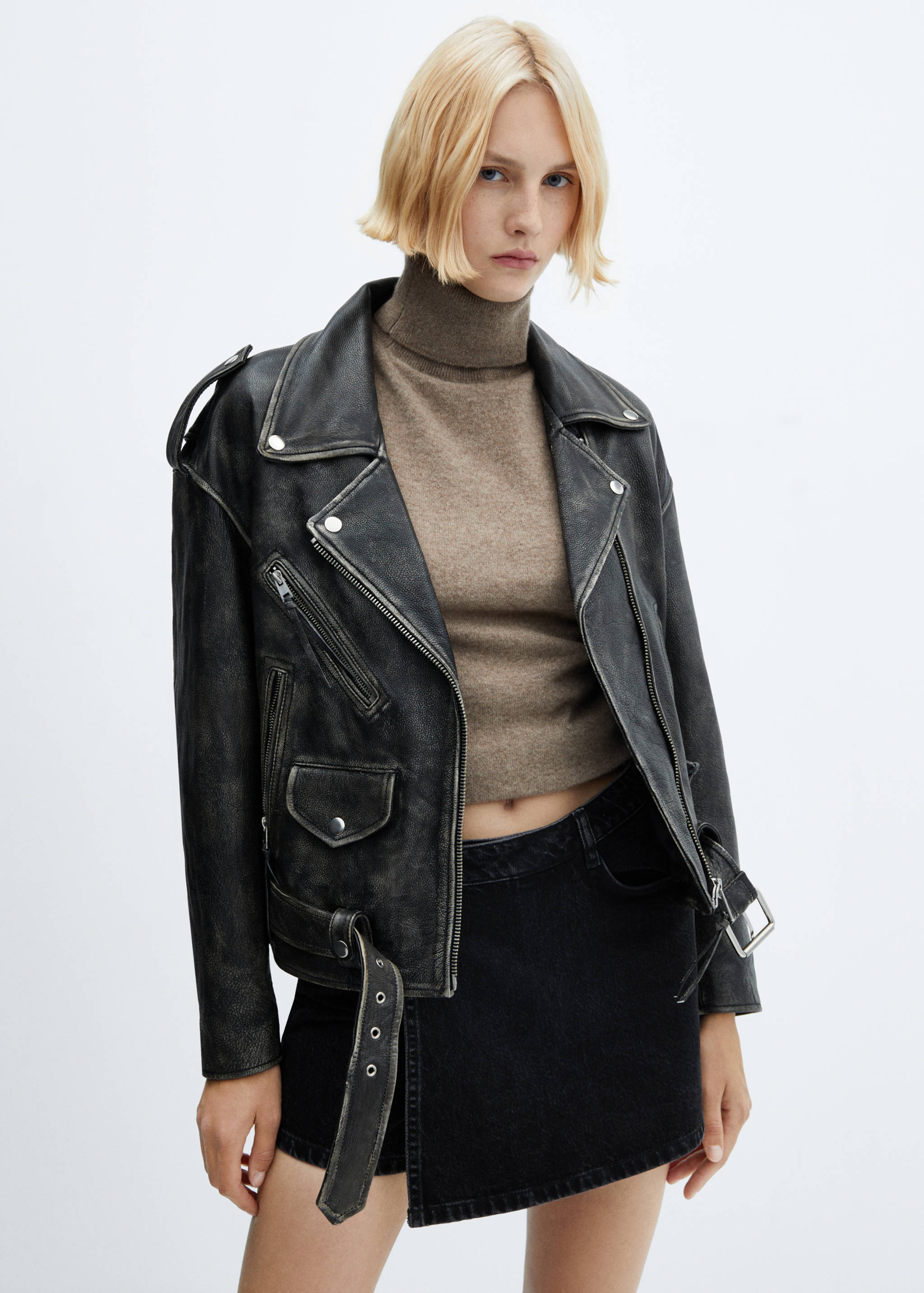 Denim skort - Medium plane