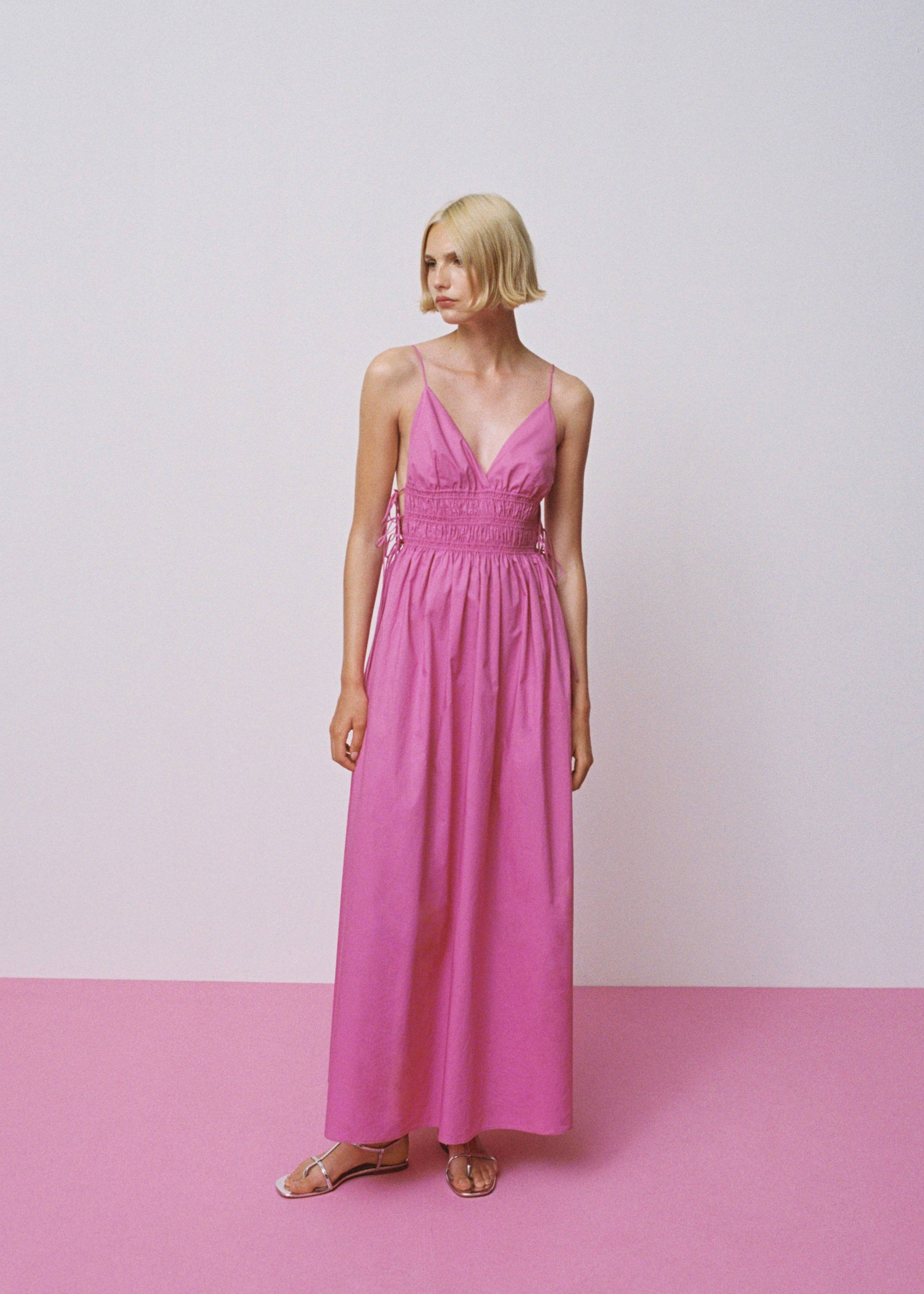 Cotton dress with side ties - Details of the article 6