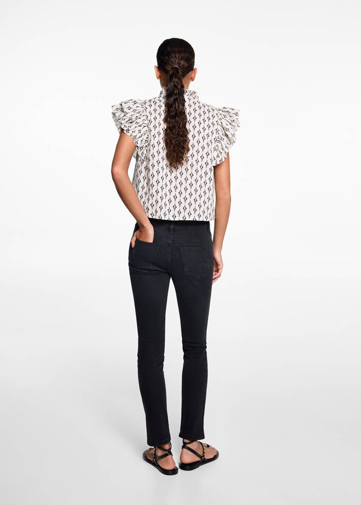 Skinny jeans with slit — Black denim