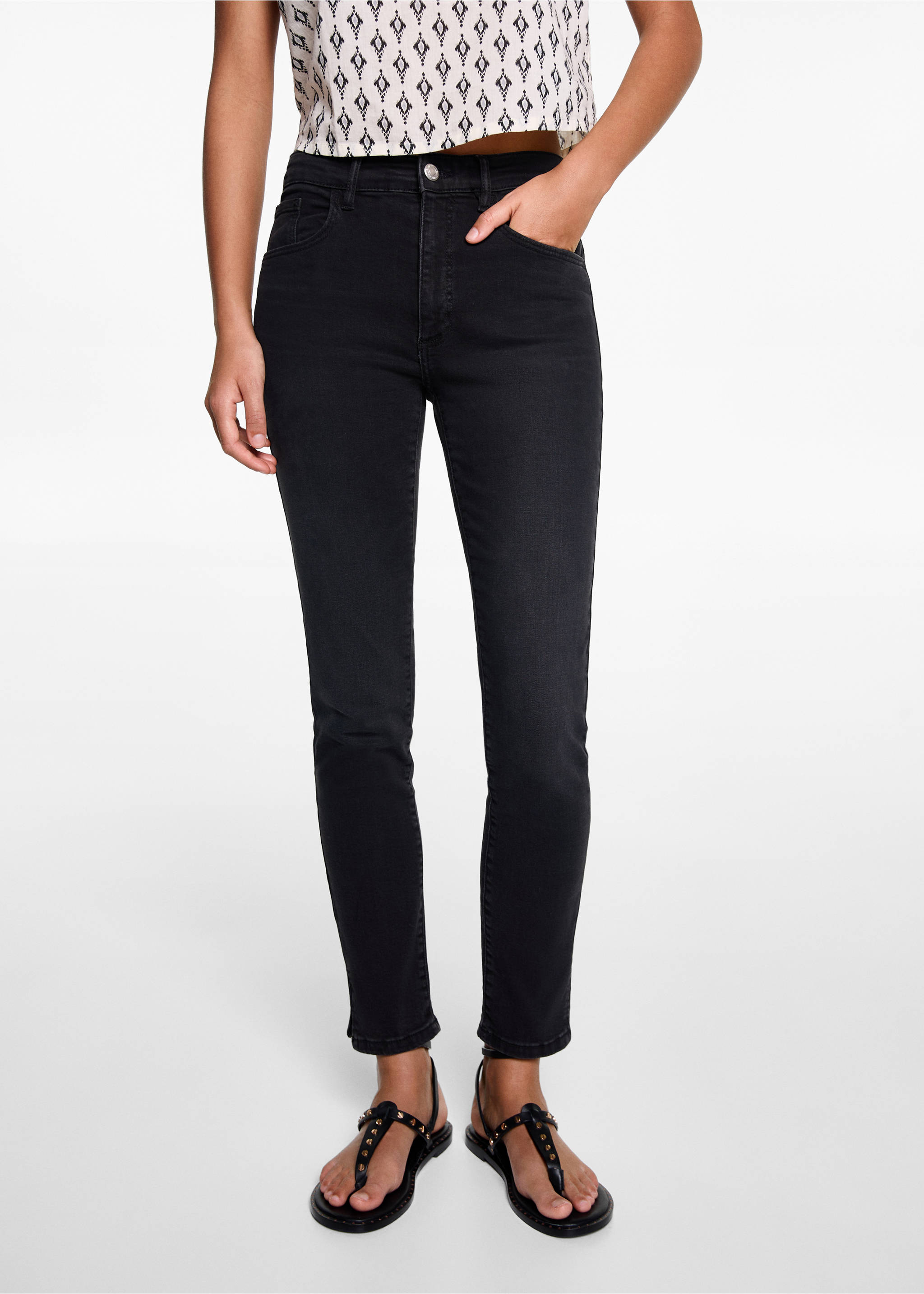 Jeans skinny abertura - Detalle del artículo 3, Denim negro. Ref: 57003264-00.