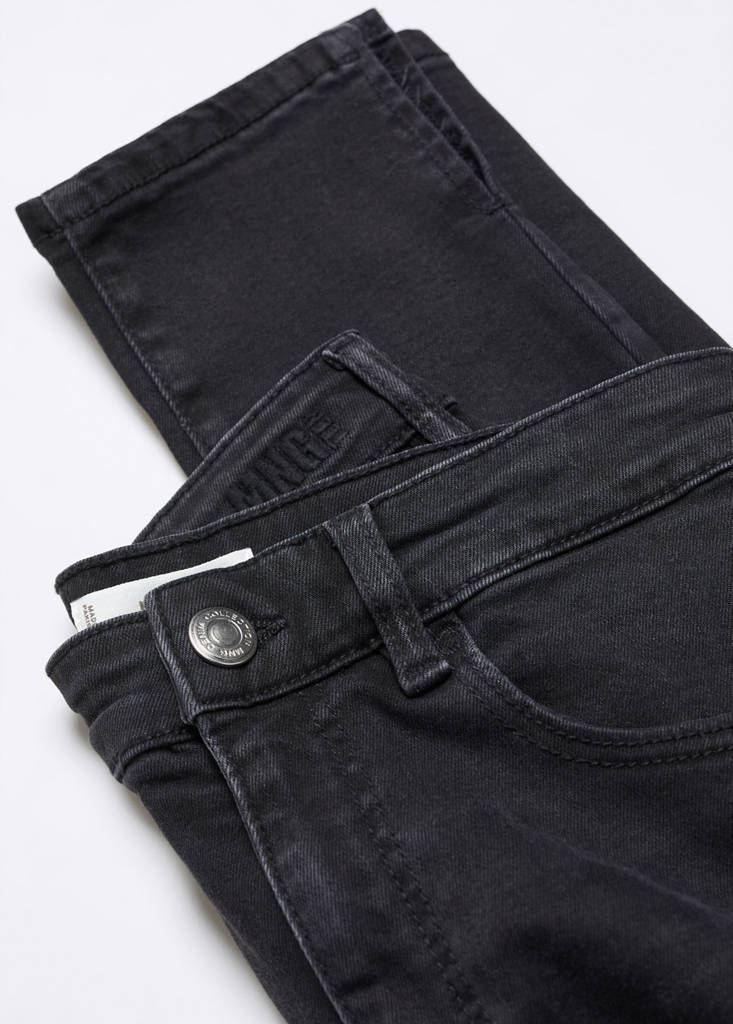 Skinny jeans with slit — Black denim