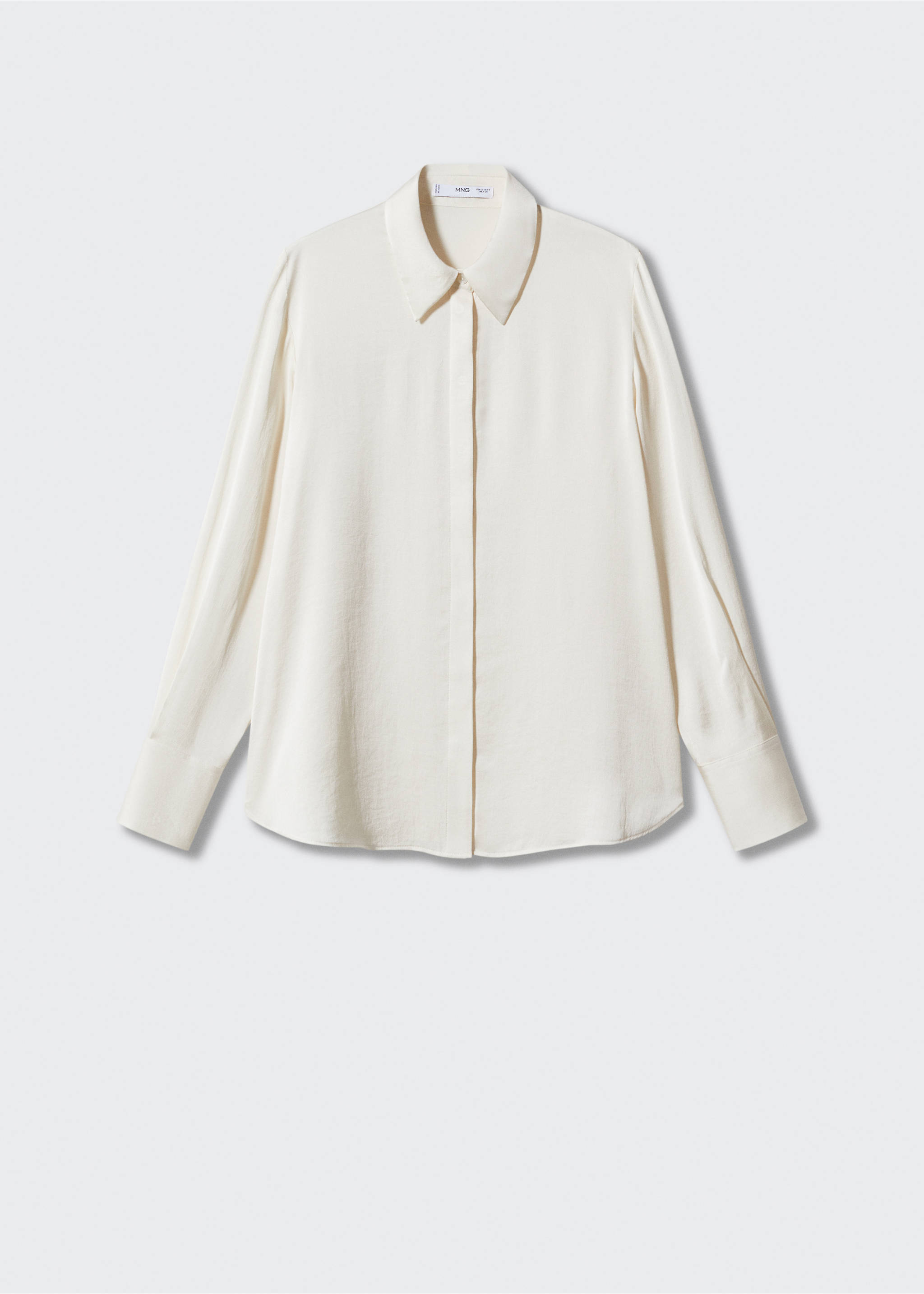 Satin finish flowy shirt - Article without model, Off White. Ref: 57003777-00.