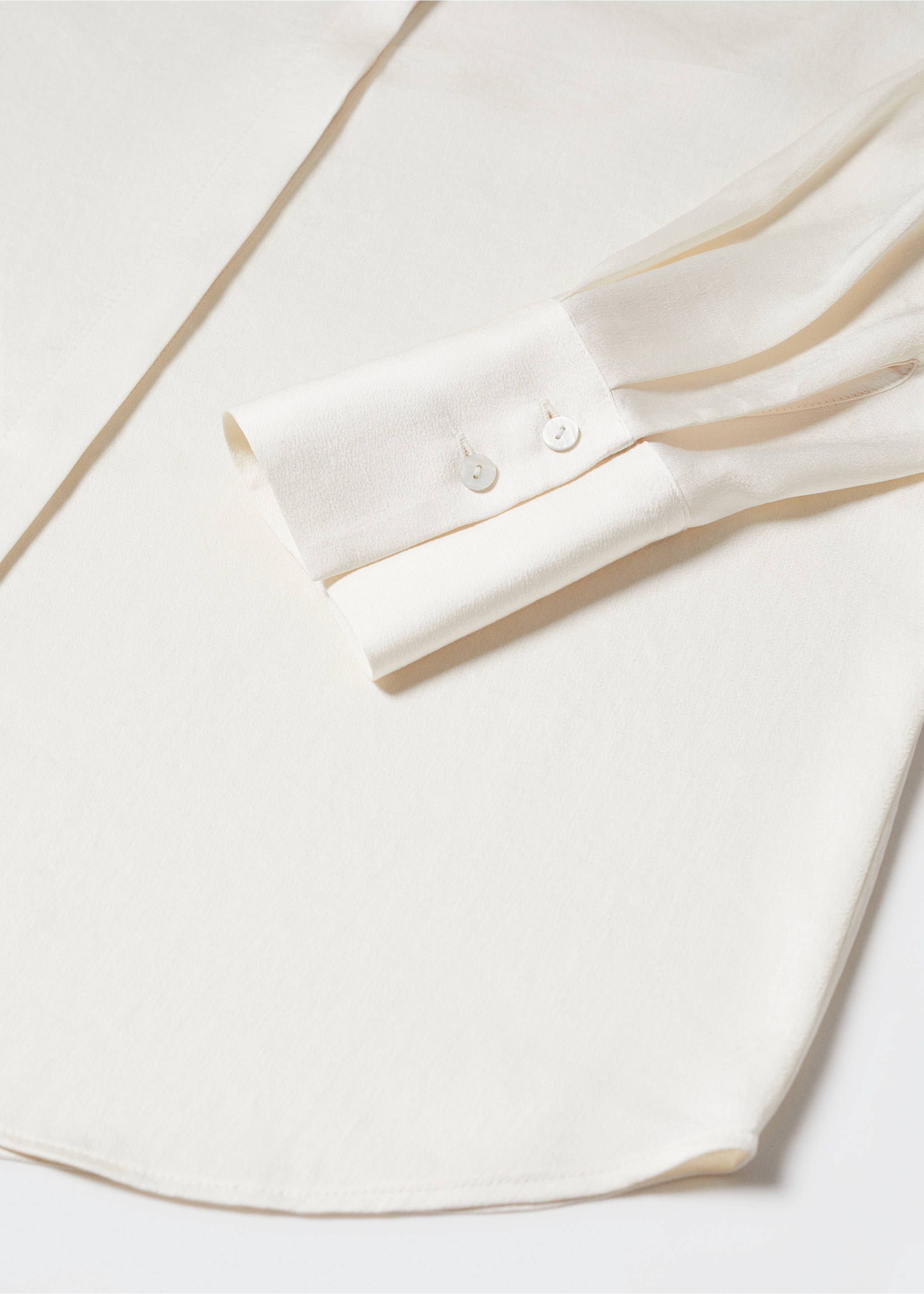 Satin finish flowy shirt - Details of the article 8, Off White. Ref: 57003777-00.