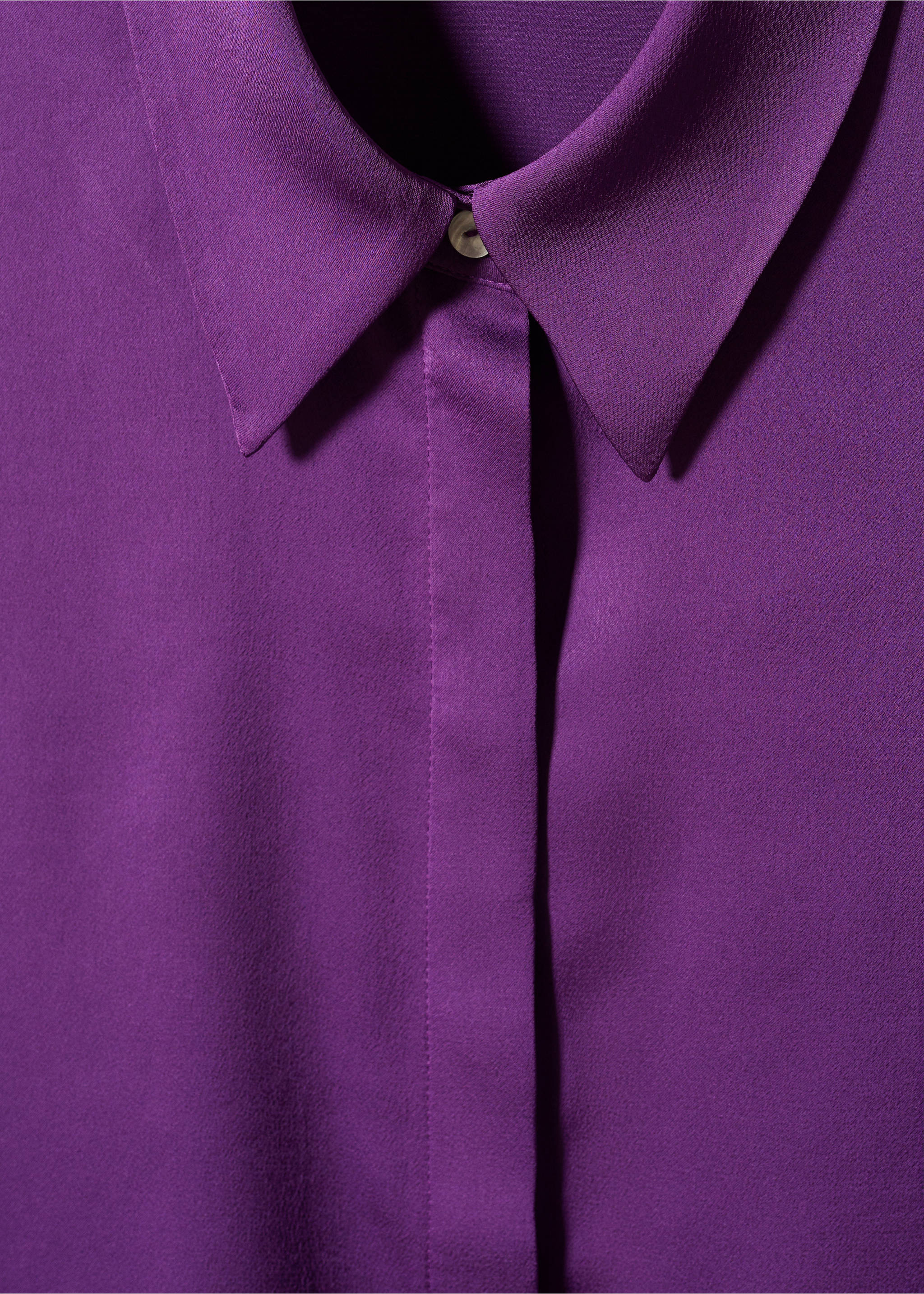 Satin finish flowy shirt - Details of the article 8, Purple. Ref: 57003777-00.