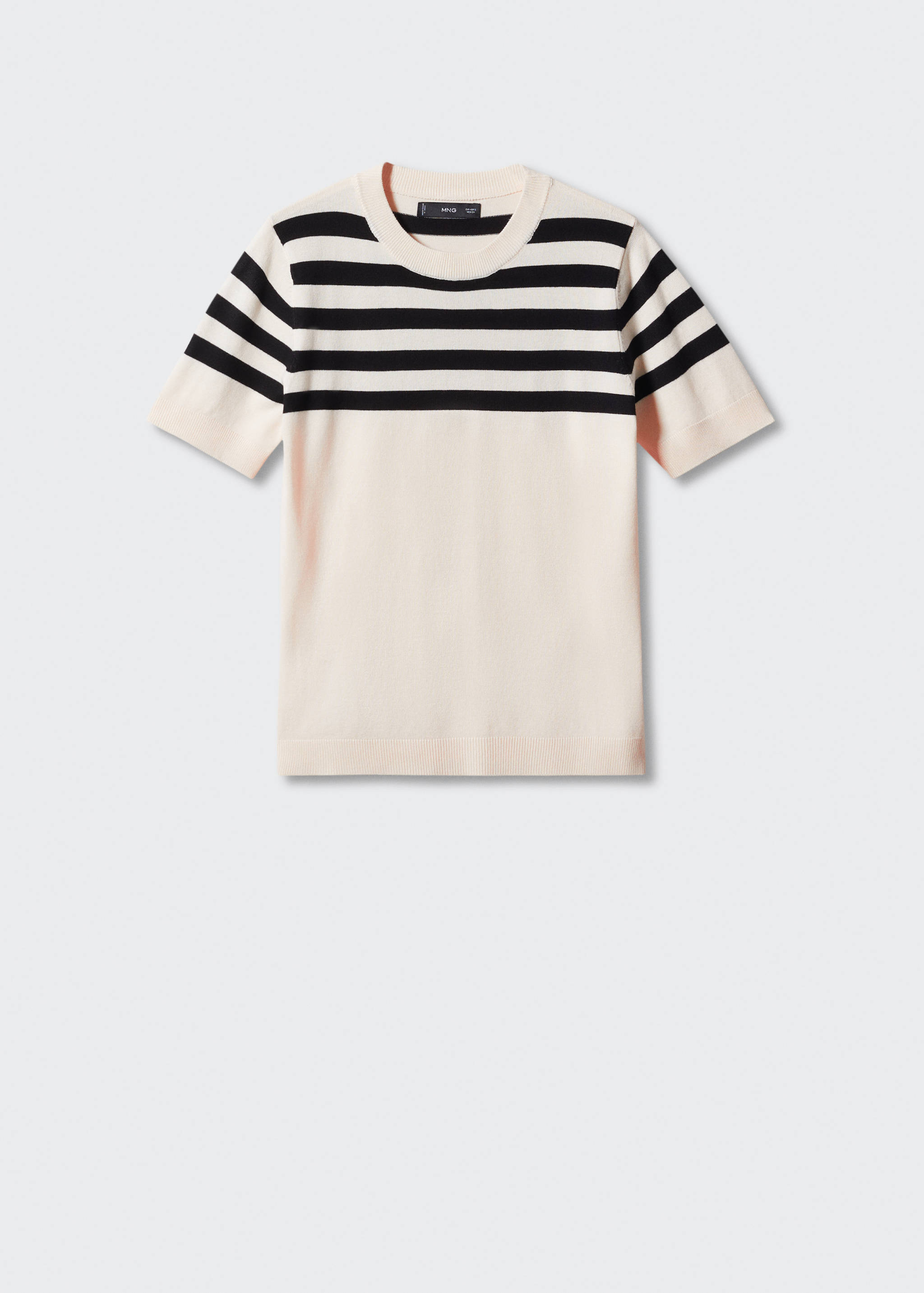 Striped short-sleeved sweater - Article without model