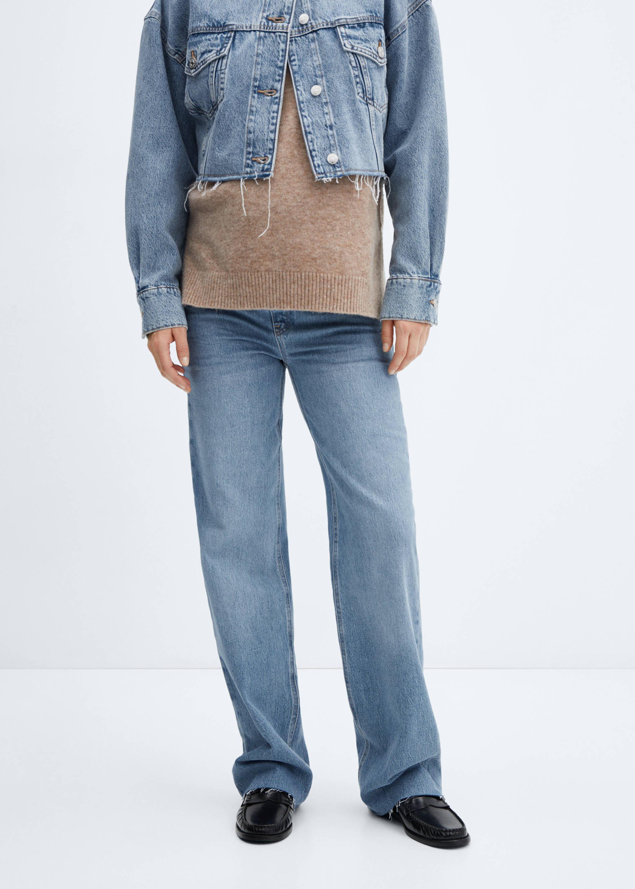 Maternity wide leg jeans - Medium plane
