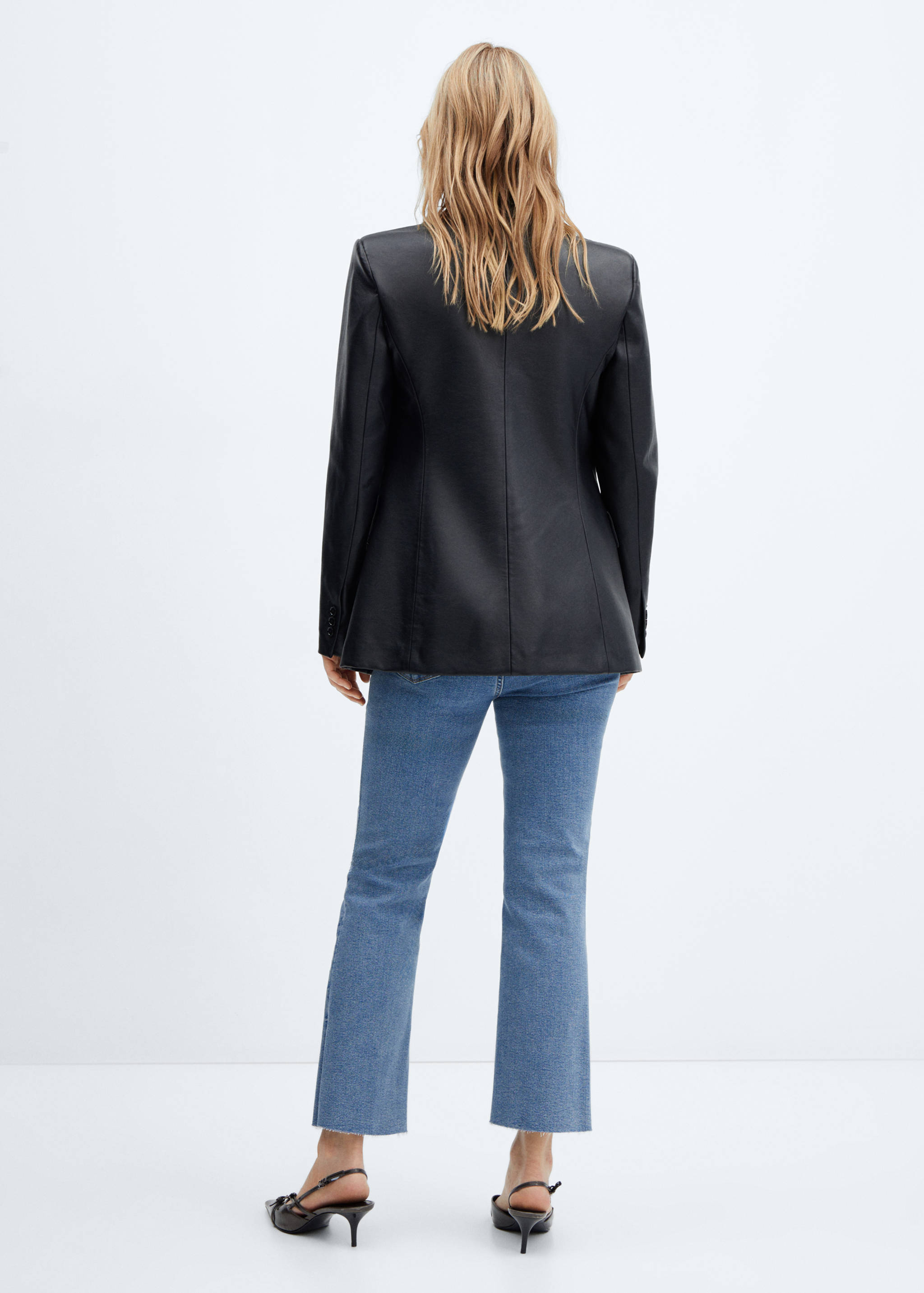 妈咪喇叭七分牛仔裤 - null