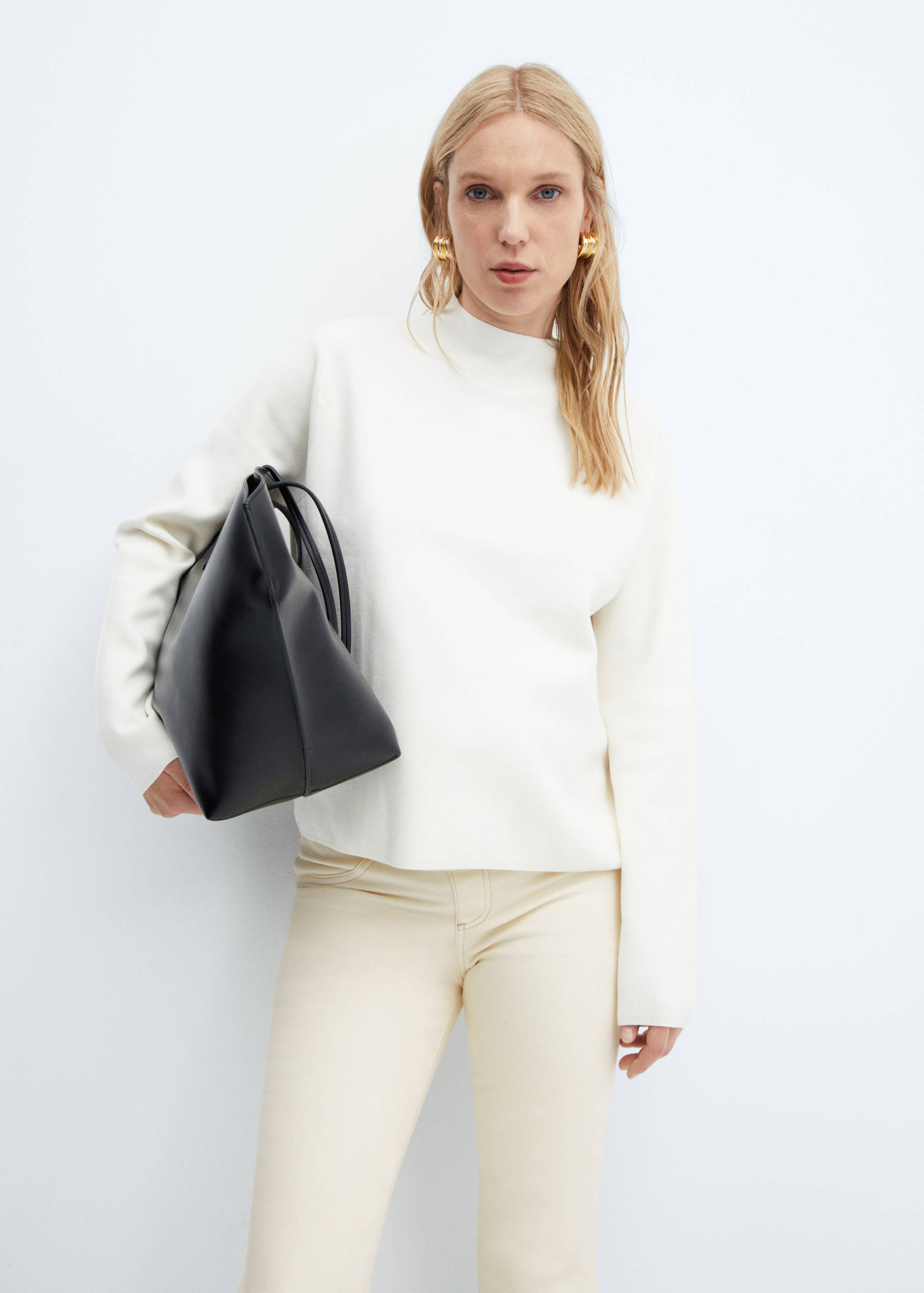 妈咪喇叭七分牛仔裤 - null