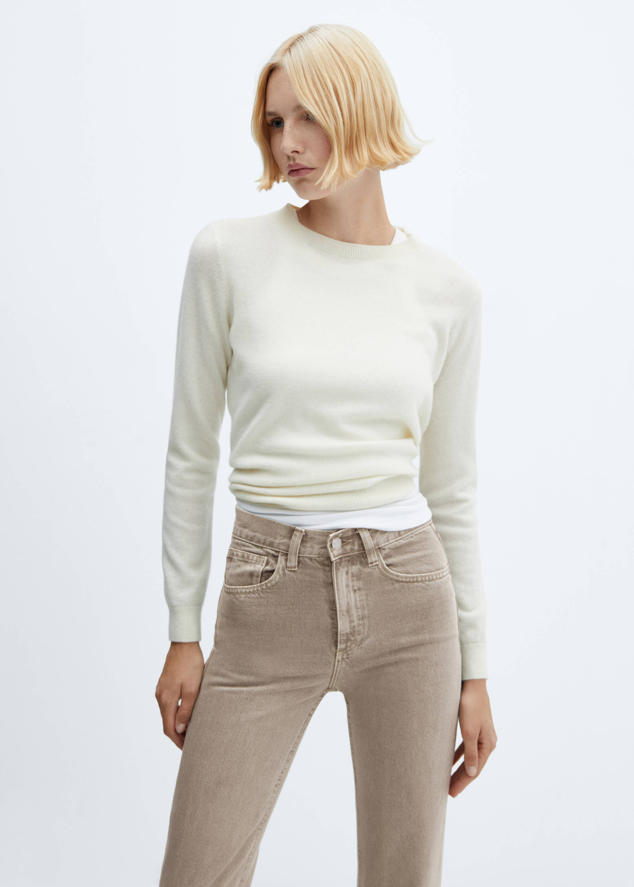 中腰直筒牛仔裤 - null