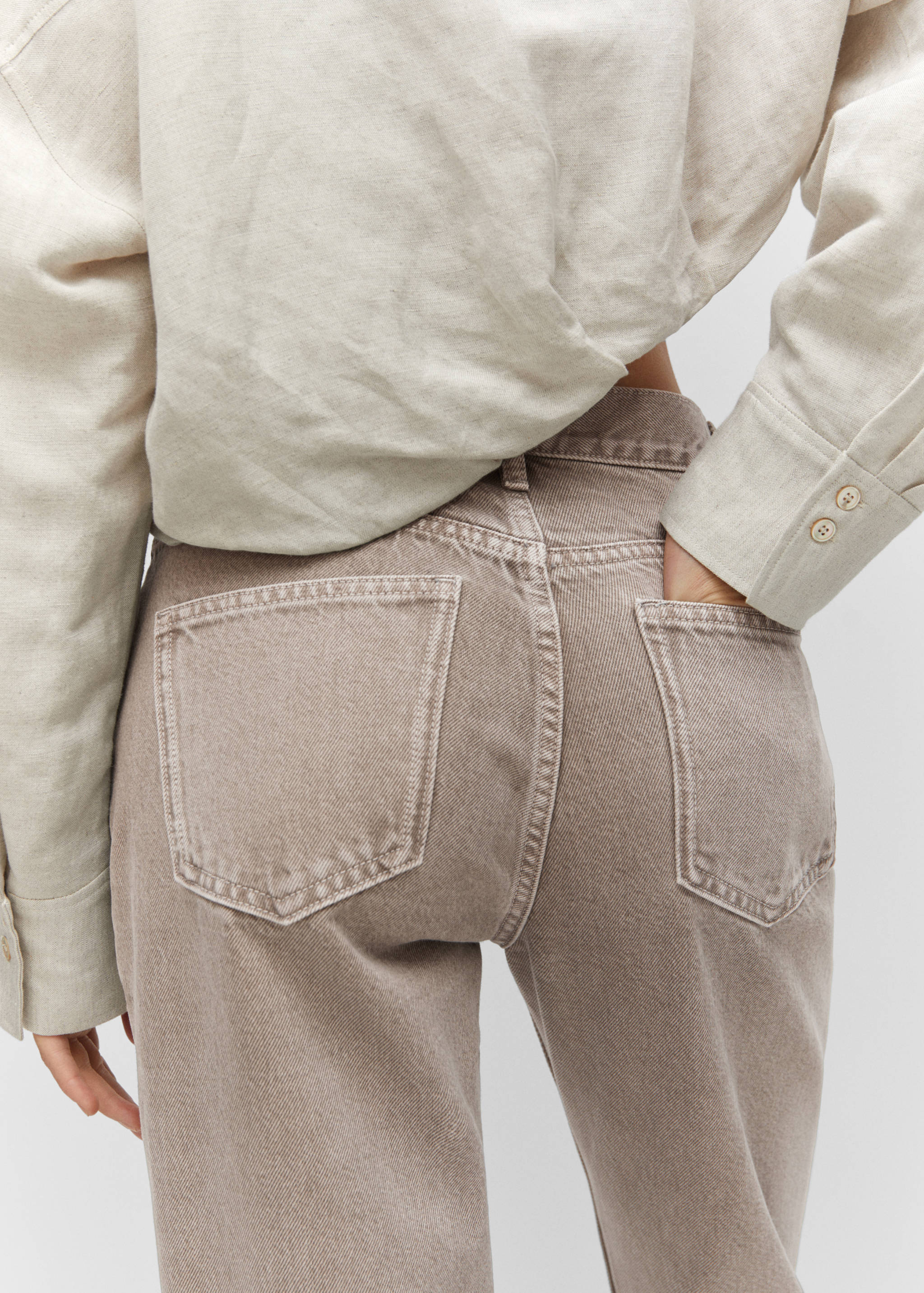 中腰直筒牛仔裤 - null