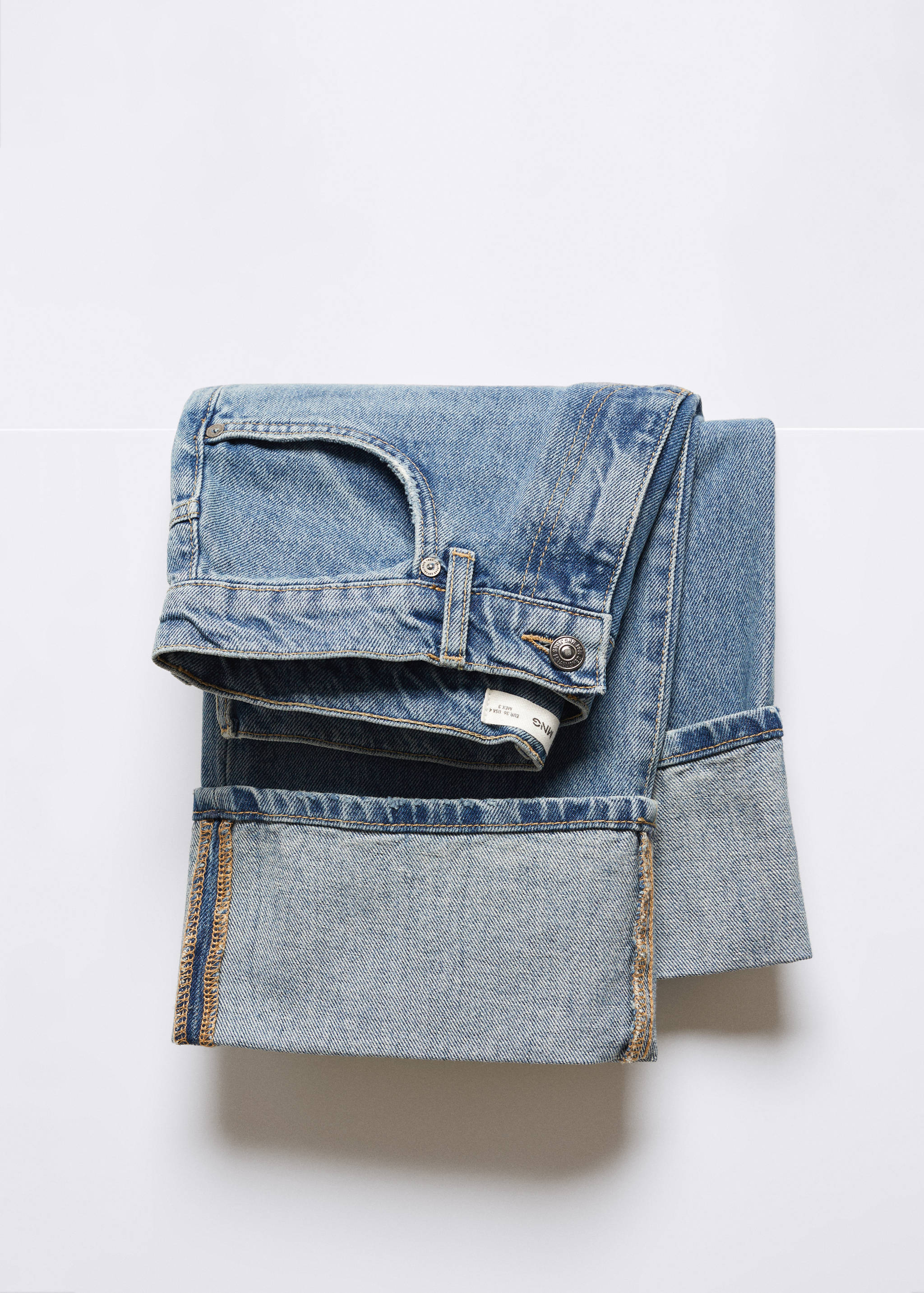 Wide leg jeans with turned-up hem - Details of the article 8