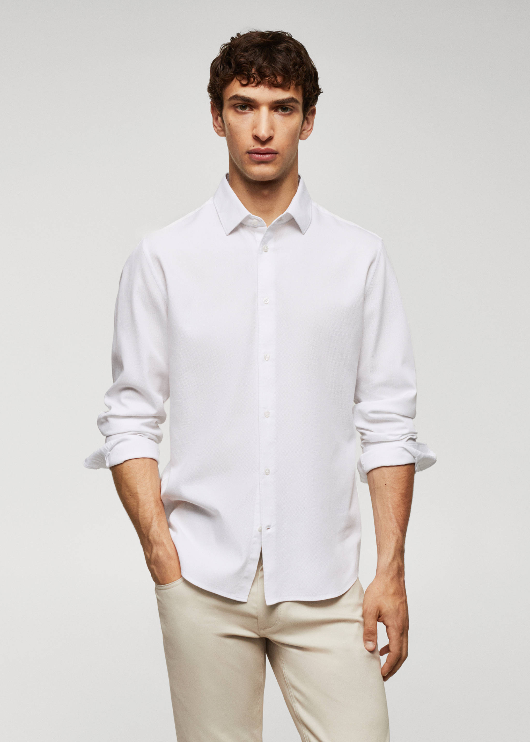 Chemise slim fit structurée coton - Plan moyen