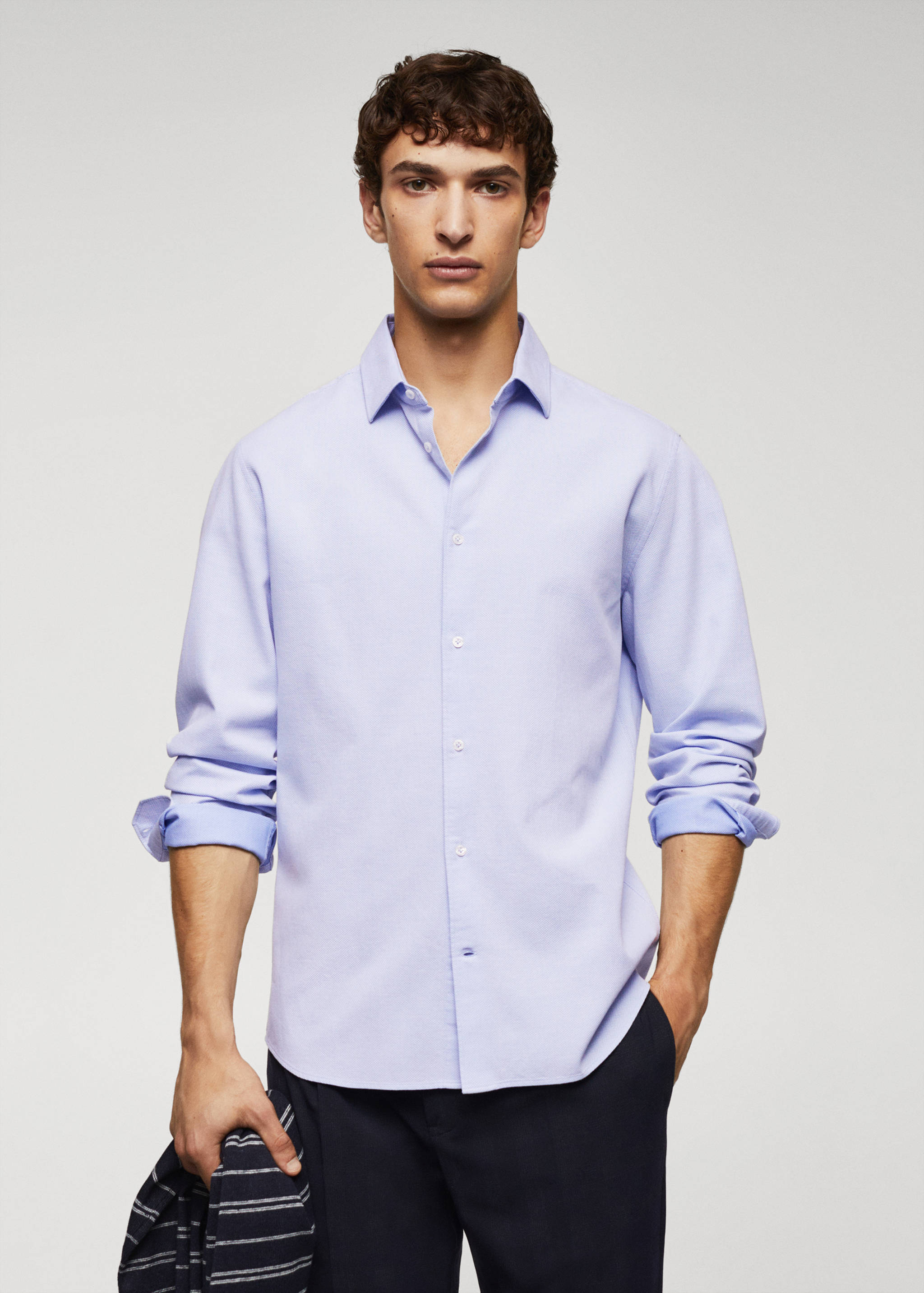 Chemise slim fit structurée coton - Plan moyen
