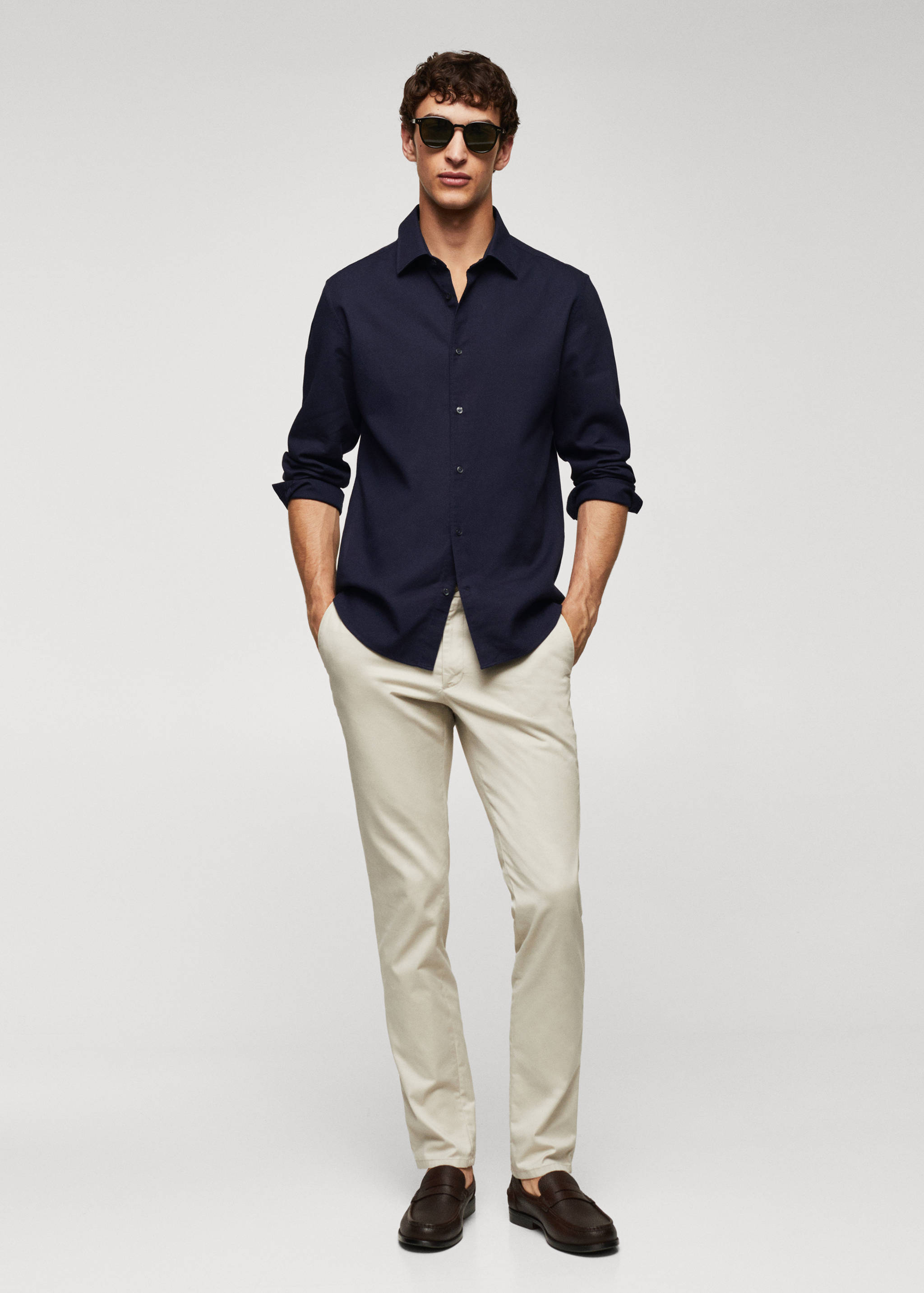 Chemise slim fit structurée coton - Plan général