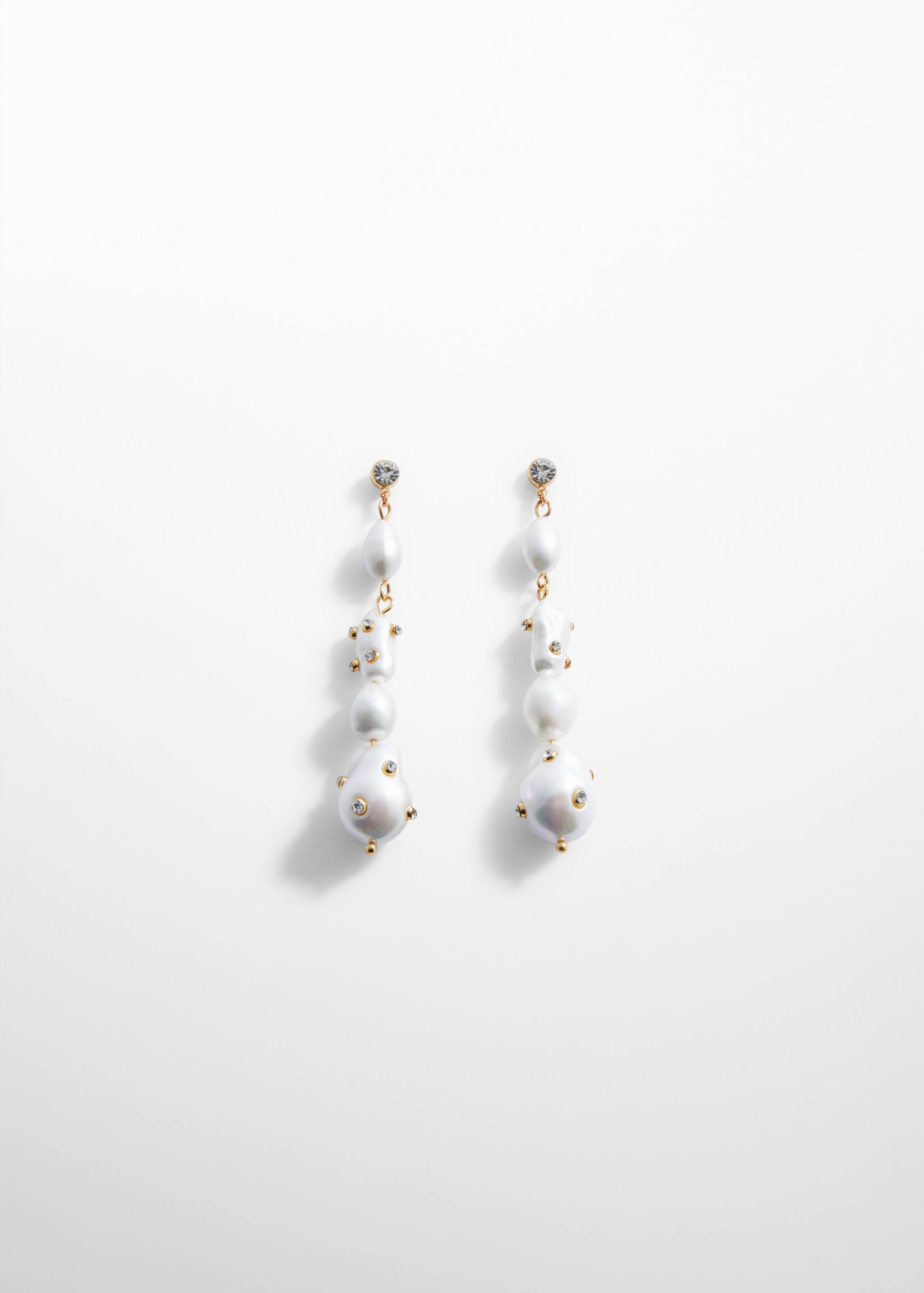 Pearl earrings with rhinestone detail - Article without model
