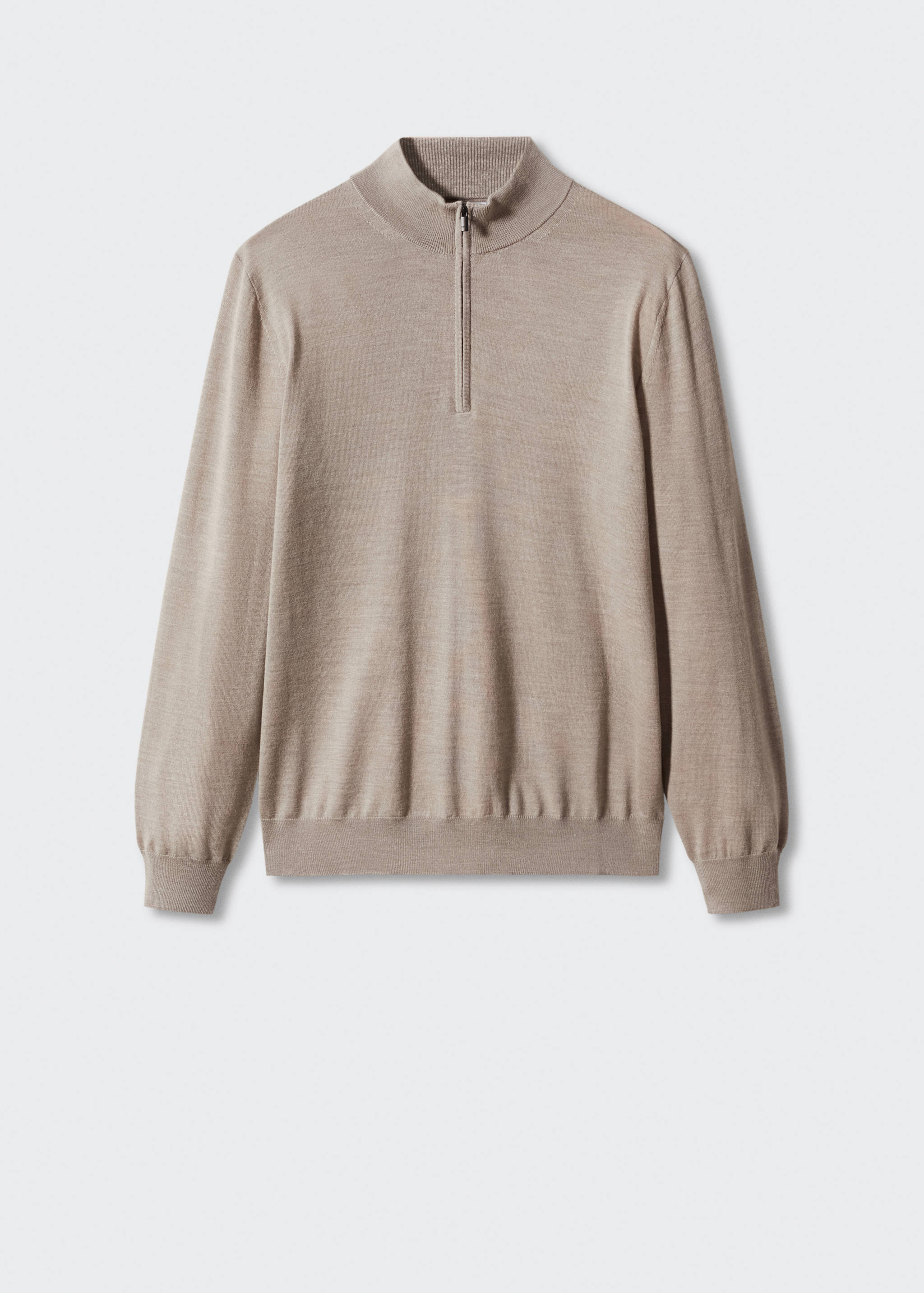 100% merino wool sweater with zip-neck - Article without model