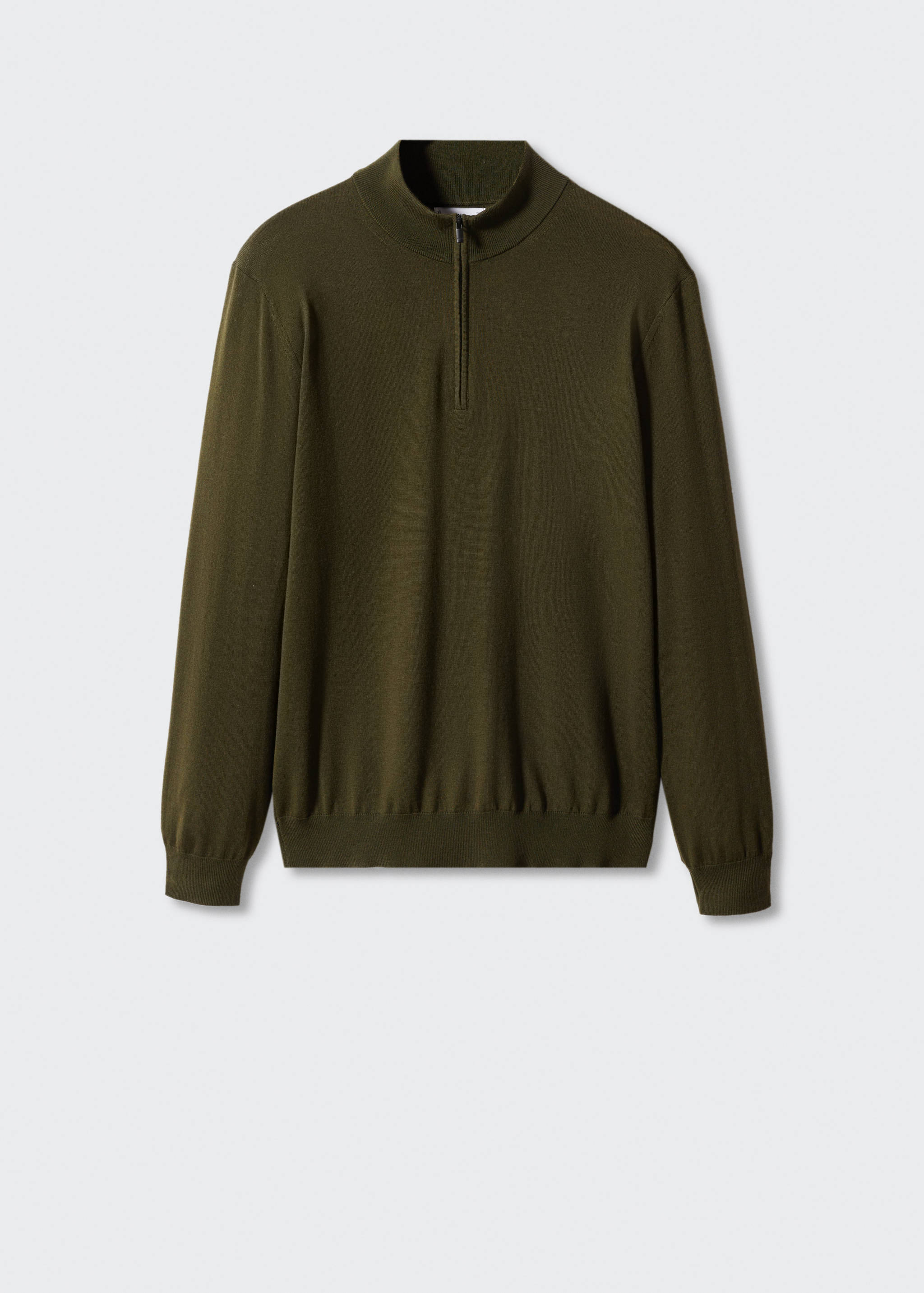 100% merino wool sweater with zip-neck - Article without model