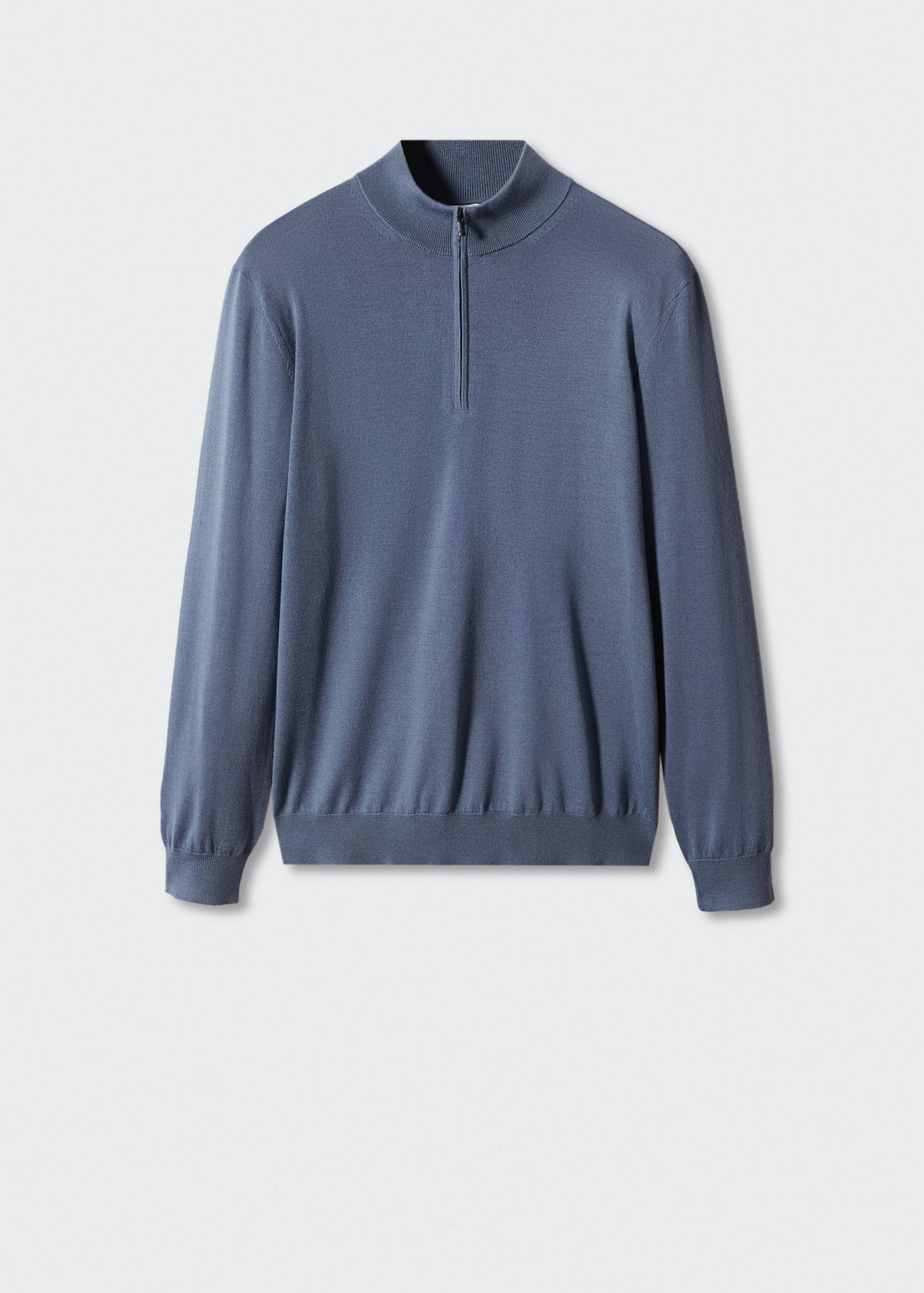 100% merino wool sweater with zip-neck - Article without model