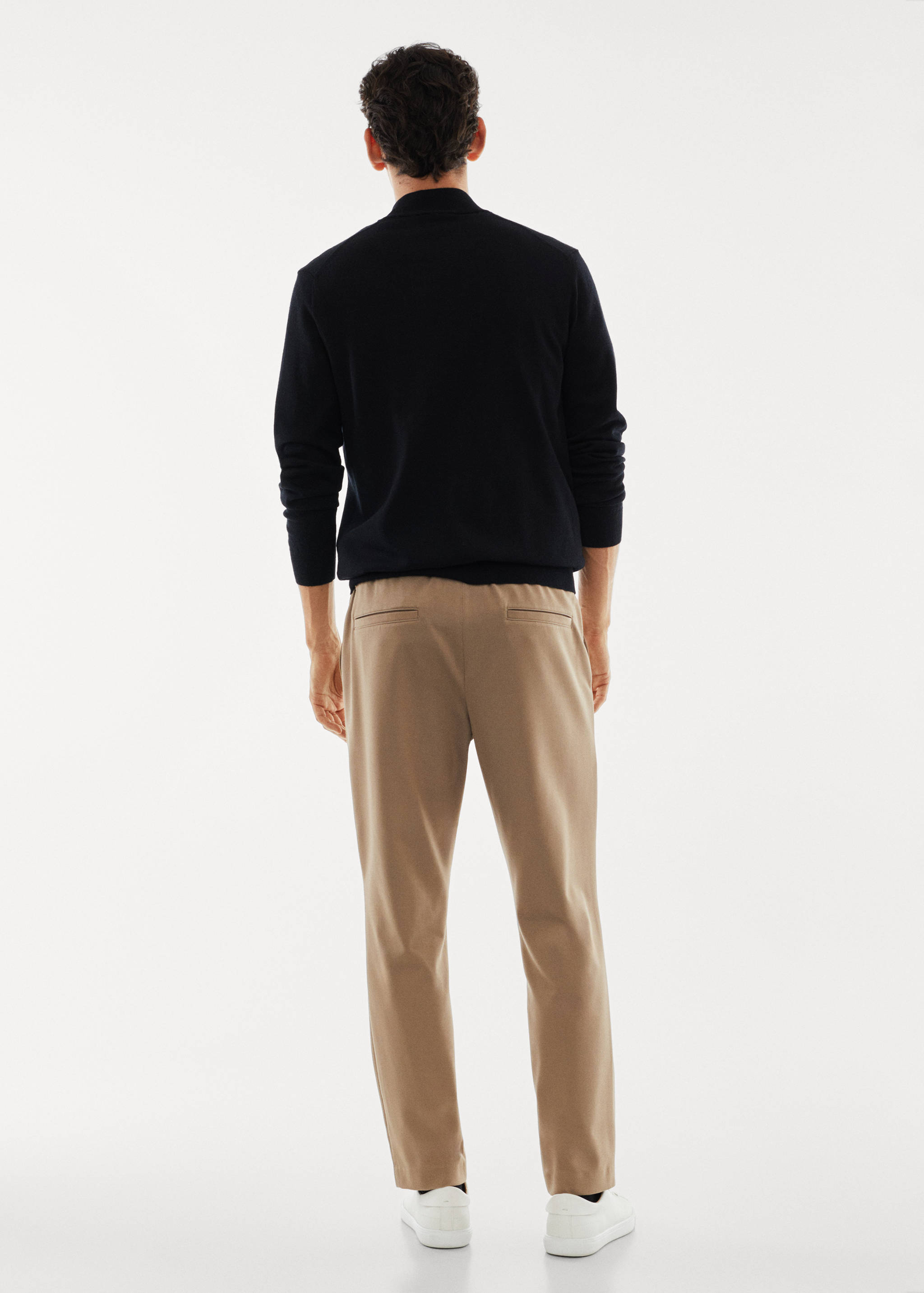 100% merino wool sweater with zip-neck - Reverse of the article
