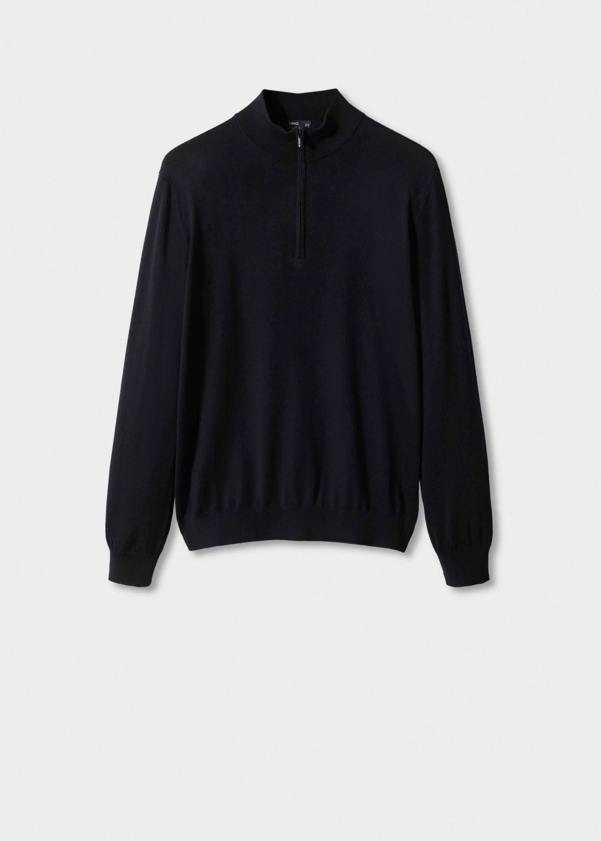 100% merino wool sweater with zip-neck - Article without model