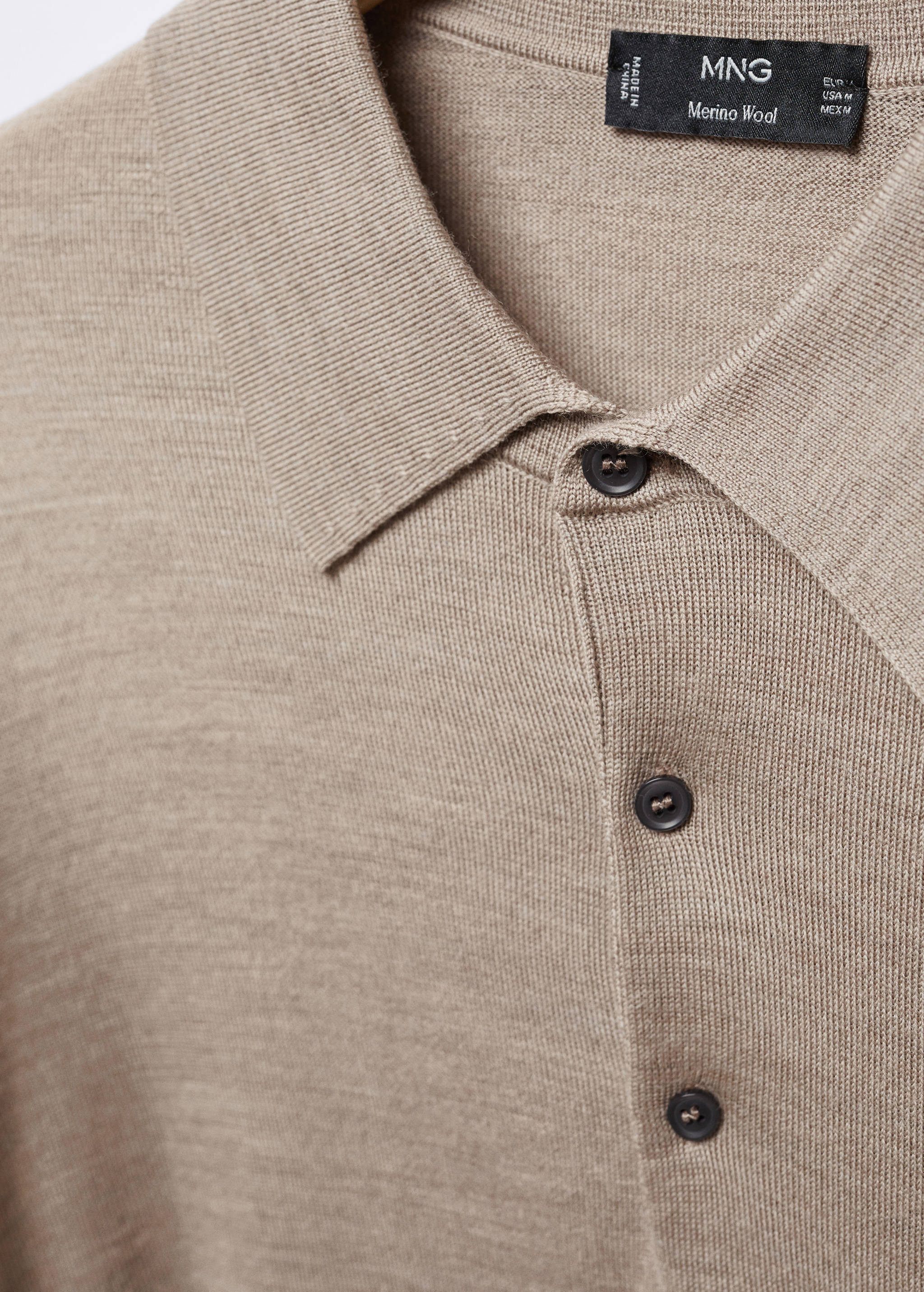 100% merino wool long-sleeved polo shirt - Details of the article 8