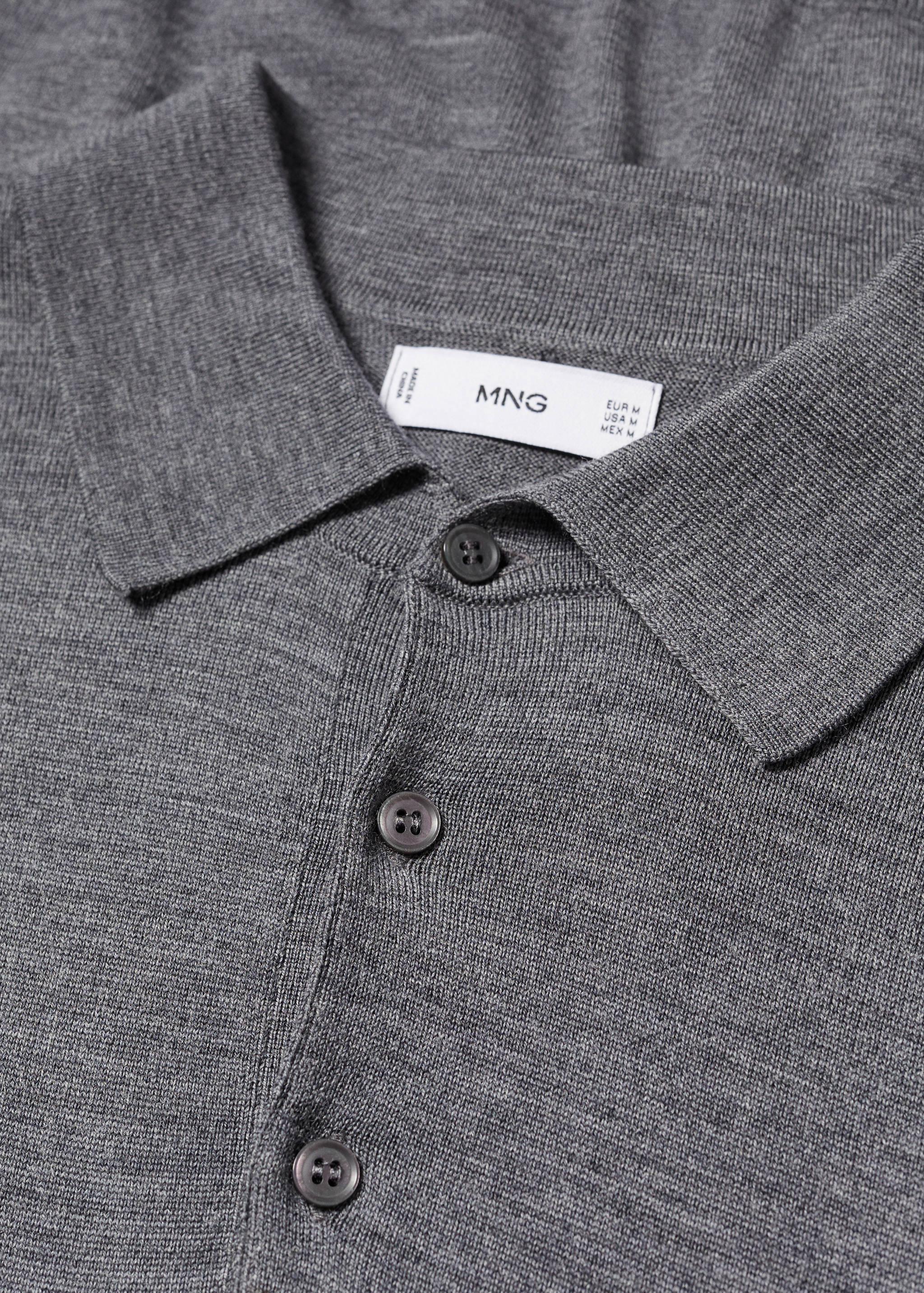 100% merino wool long-sleeved polo shirt - Details of the article 8