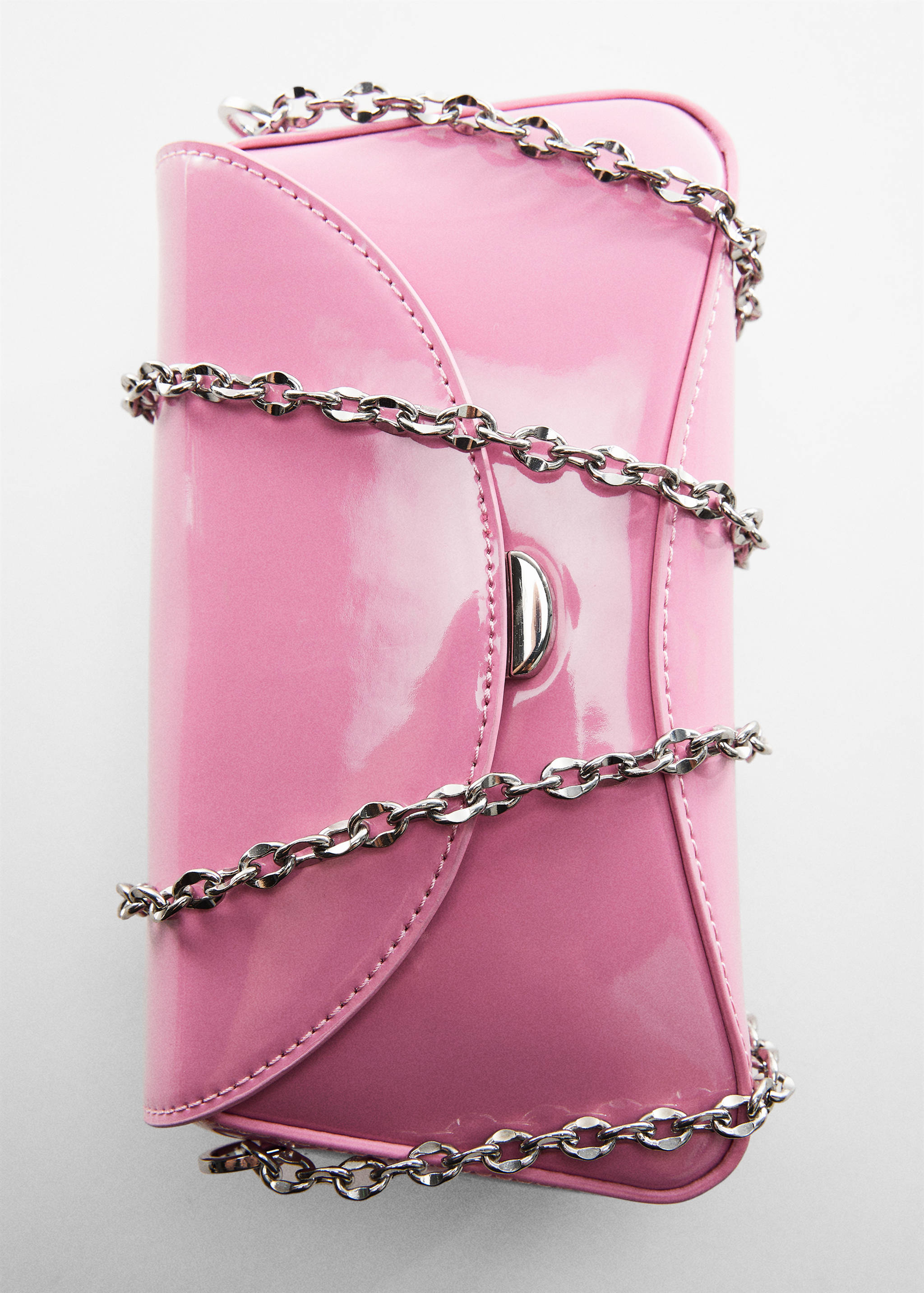 حقيبة يد بسلسلة جلد لامع - تفاصيل المنتج 5