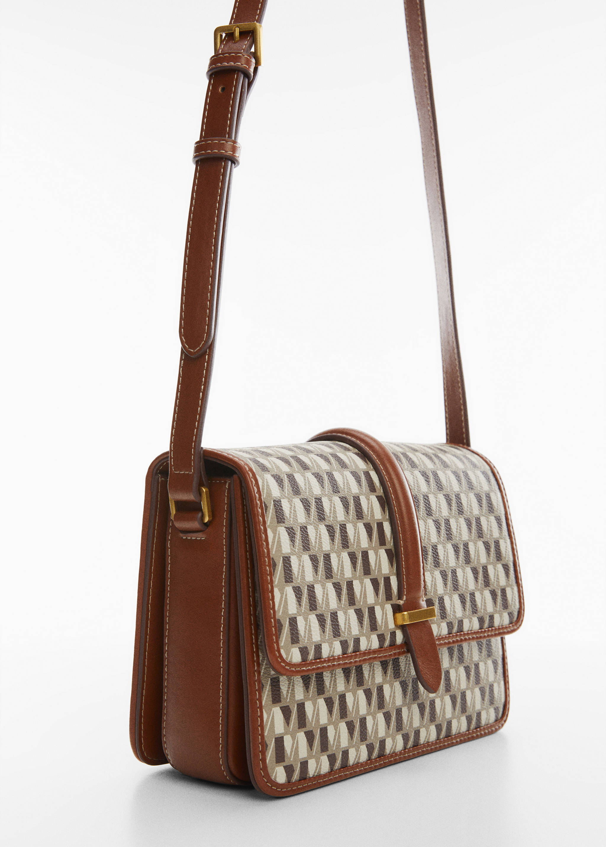 Shoulder bag with printed logo - Medium plane