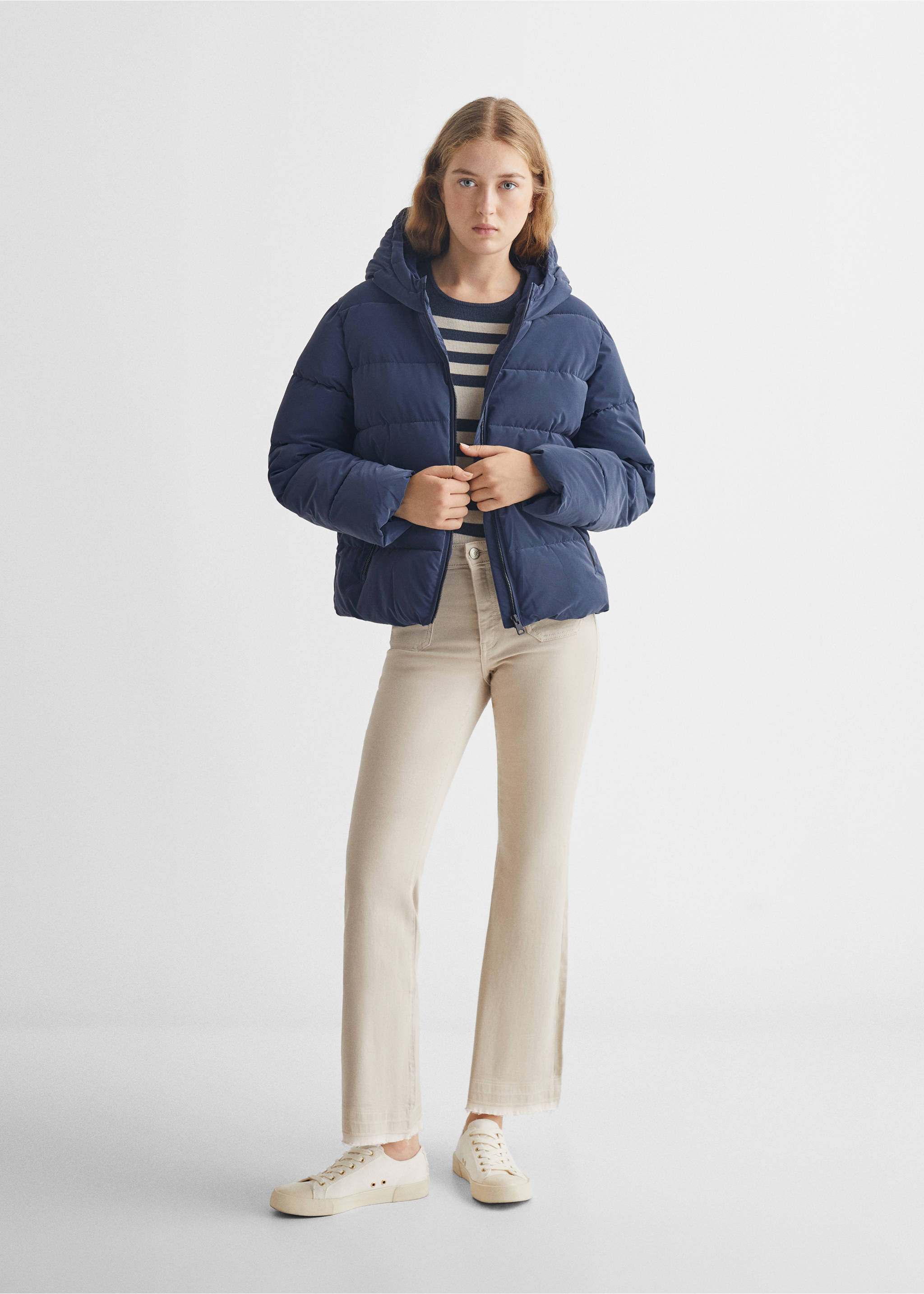 Anorak acolchado - Plano general, Azul marino oscuro. Ref: 57005136-00.