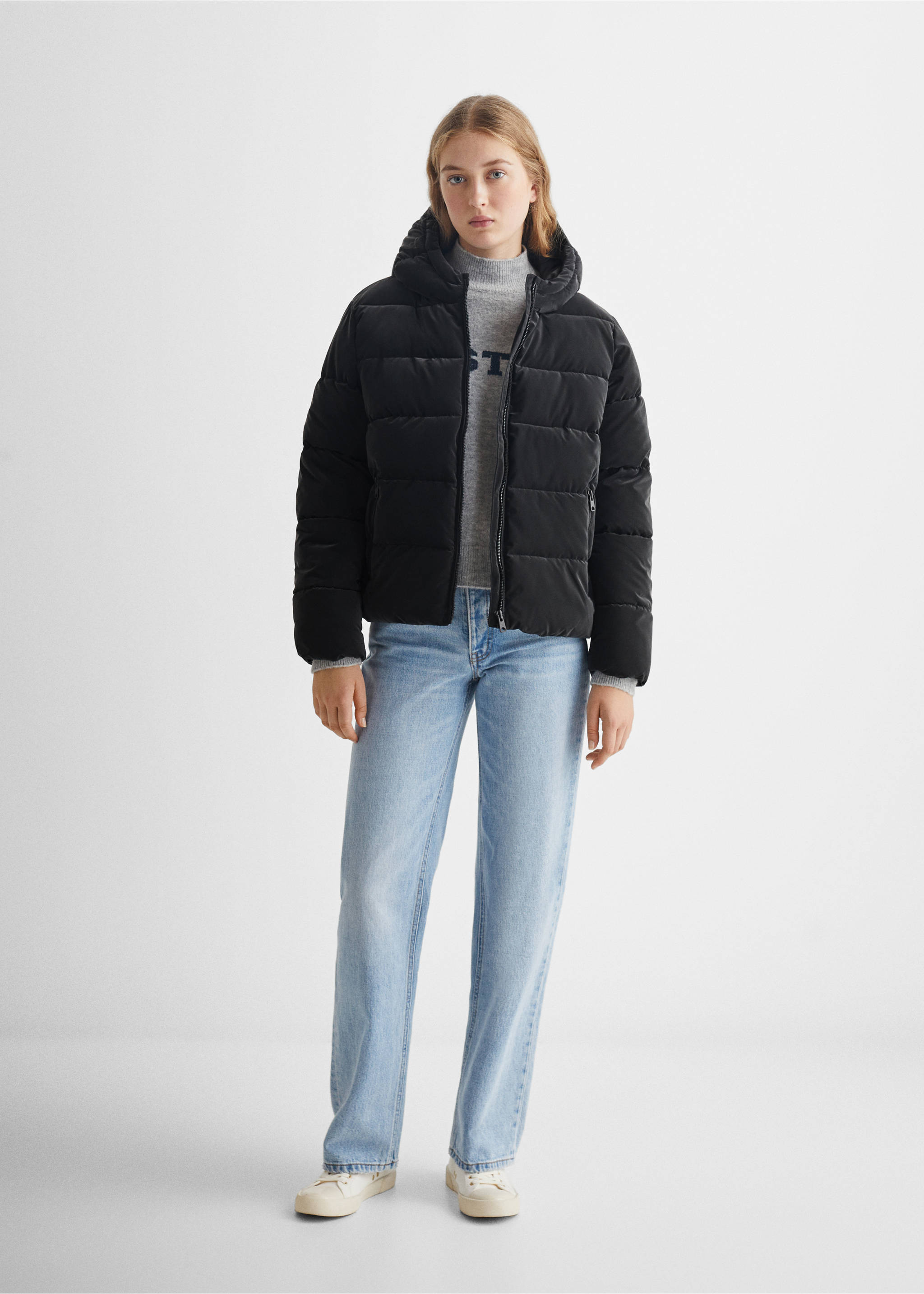 Anorak acolchado - Plano general, Negro. Ref: 57005136-00.
