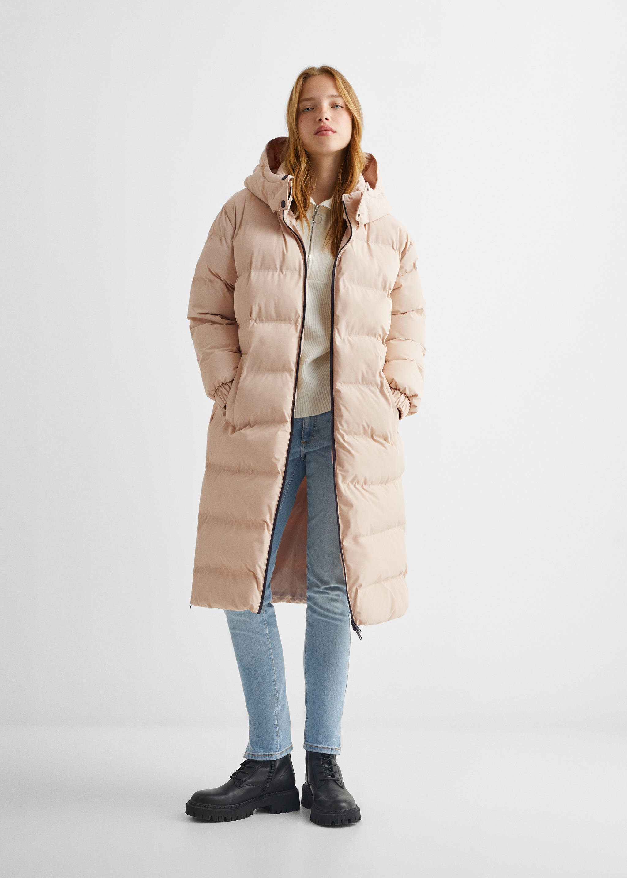 Anorak largo acolchado - Plano general