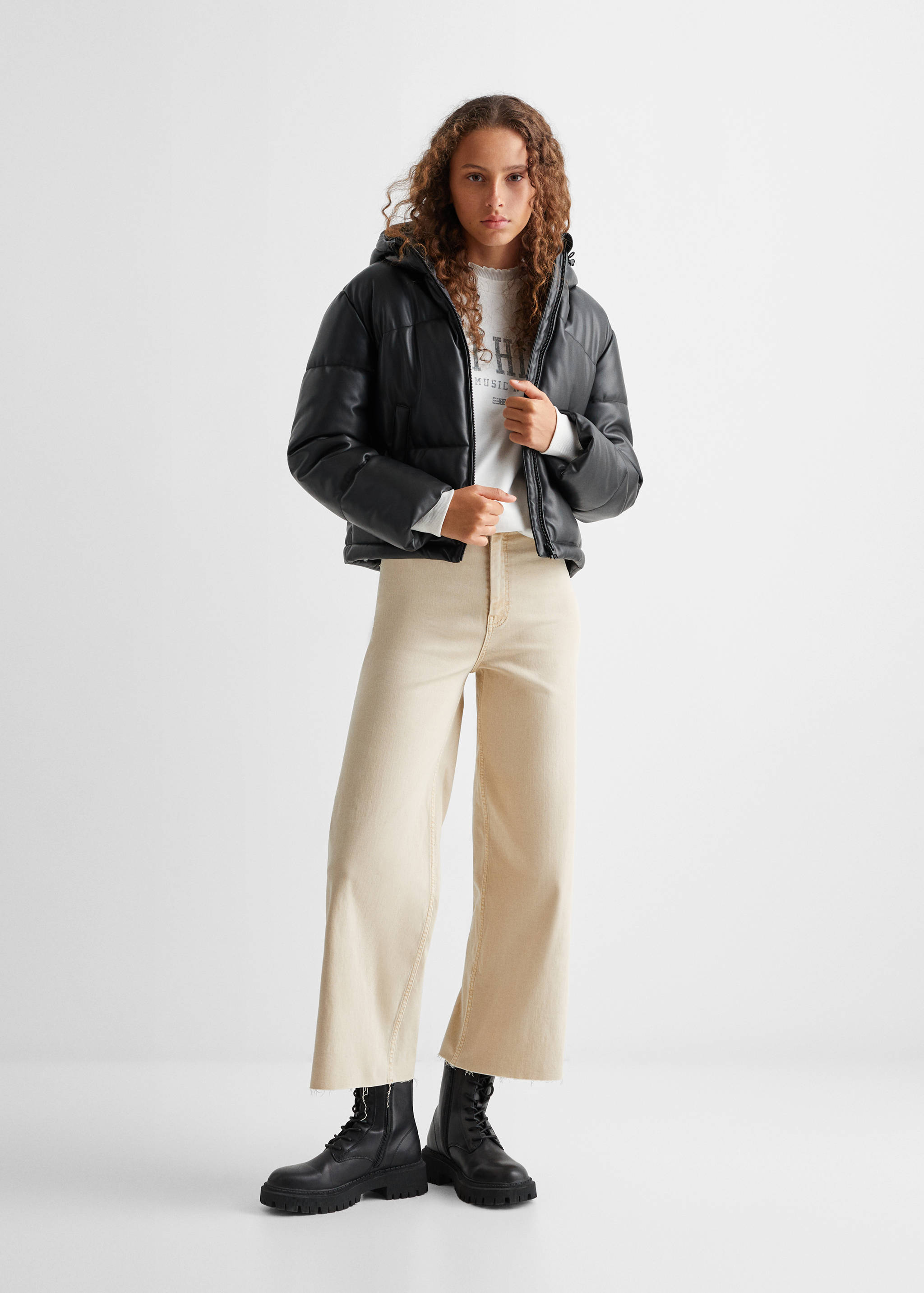 Anorak matelassé simili-cuir - Plan général