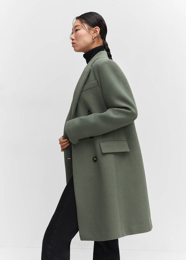 Wool double-breasted coat