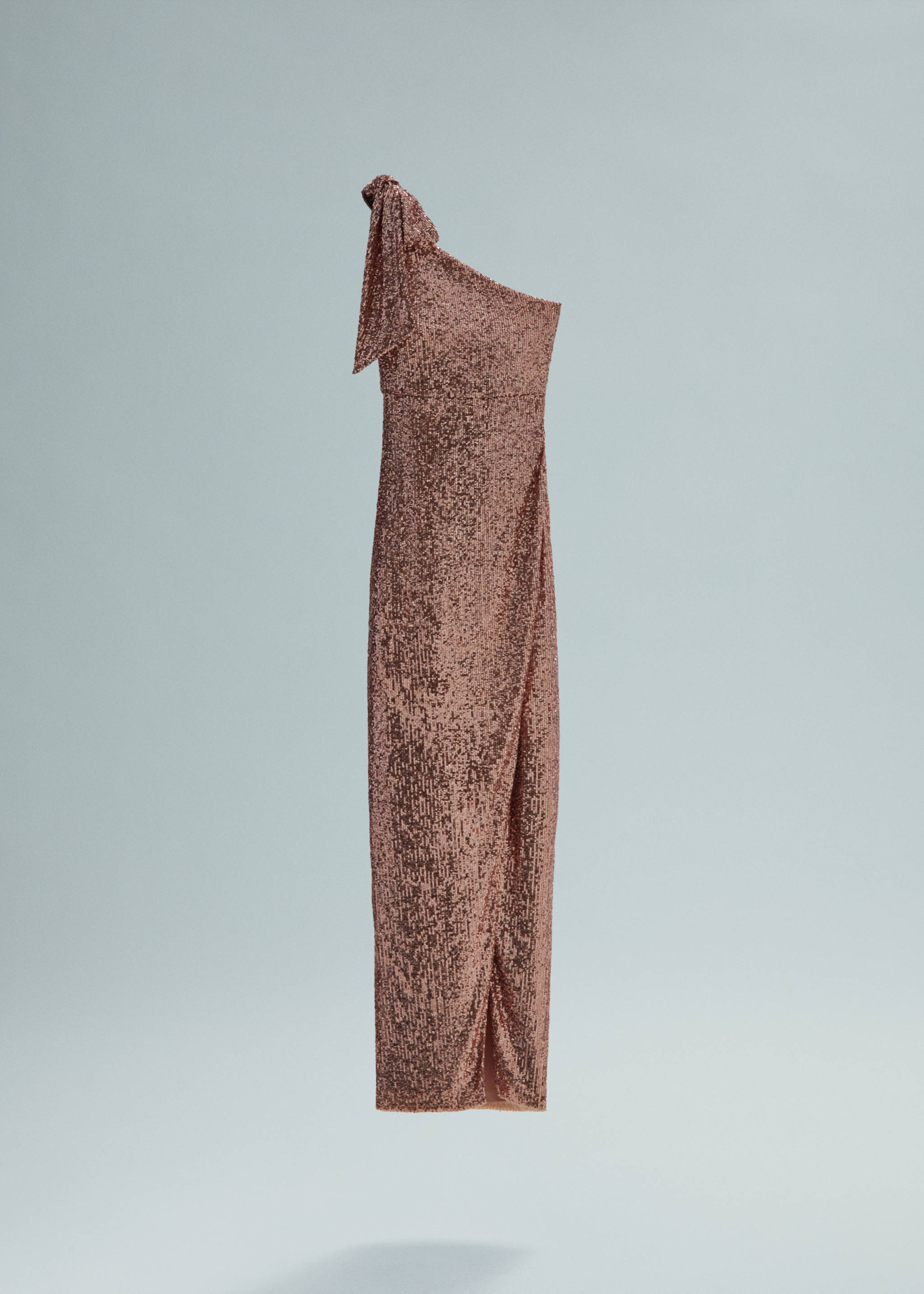 Robe asymétrique sequins nœud - Article sans modèle