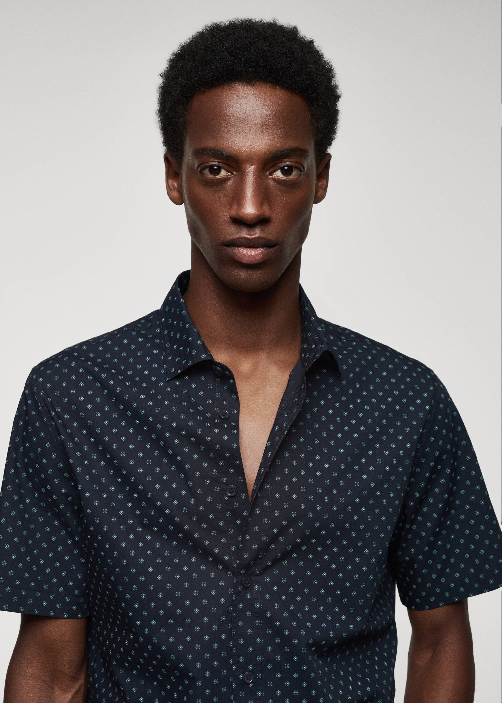 Camisa 100% algodón manga corta flores - Detalle del artículo 1