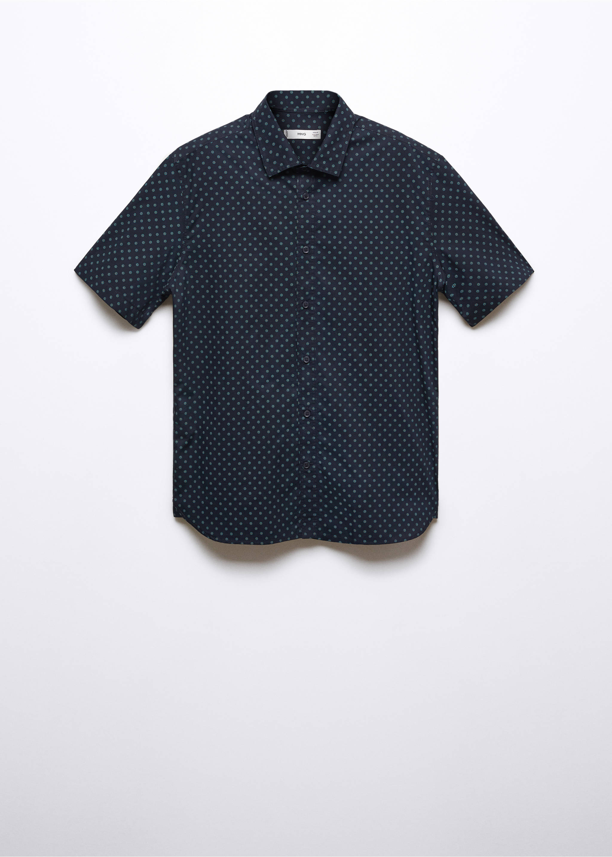 Camisa 100% algodón manga corta flores - Artículo sin modelo, Azul marino. Ref: 57005792-00.