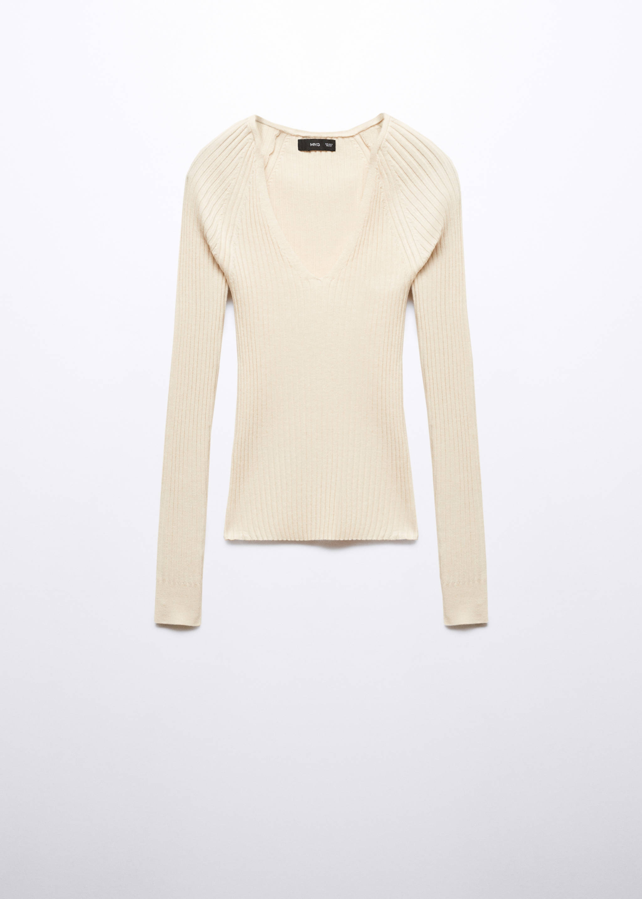 V-neck ribbed knit sweater - Article without model