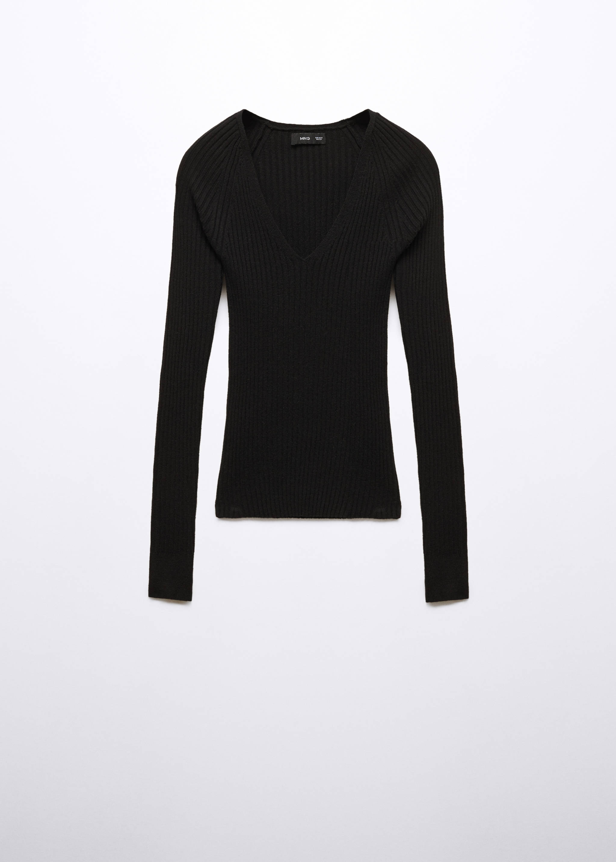 V-neck ribbed knit sweater - Article without model