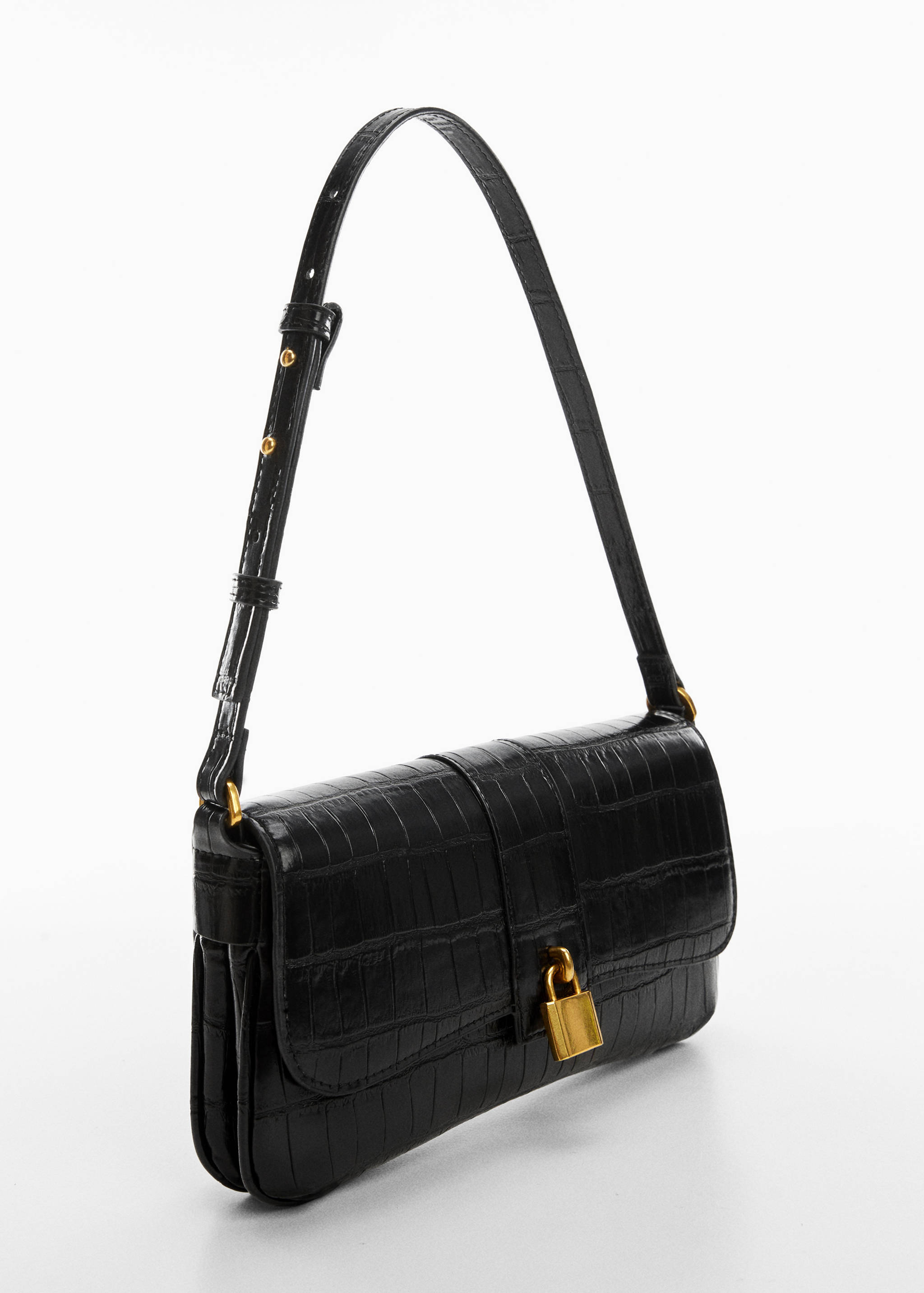 Sac porté épaule effet croco - Plan moyen