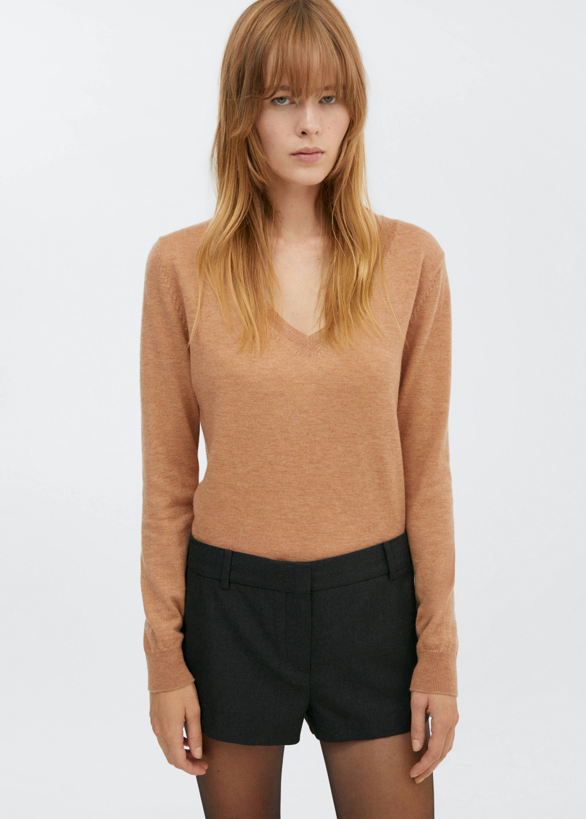 Jersey lana cuello pico - Plano medio